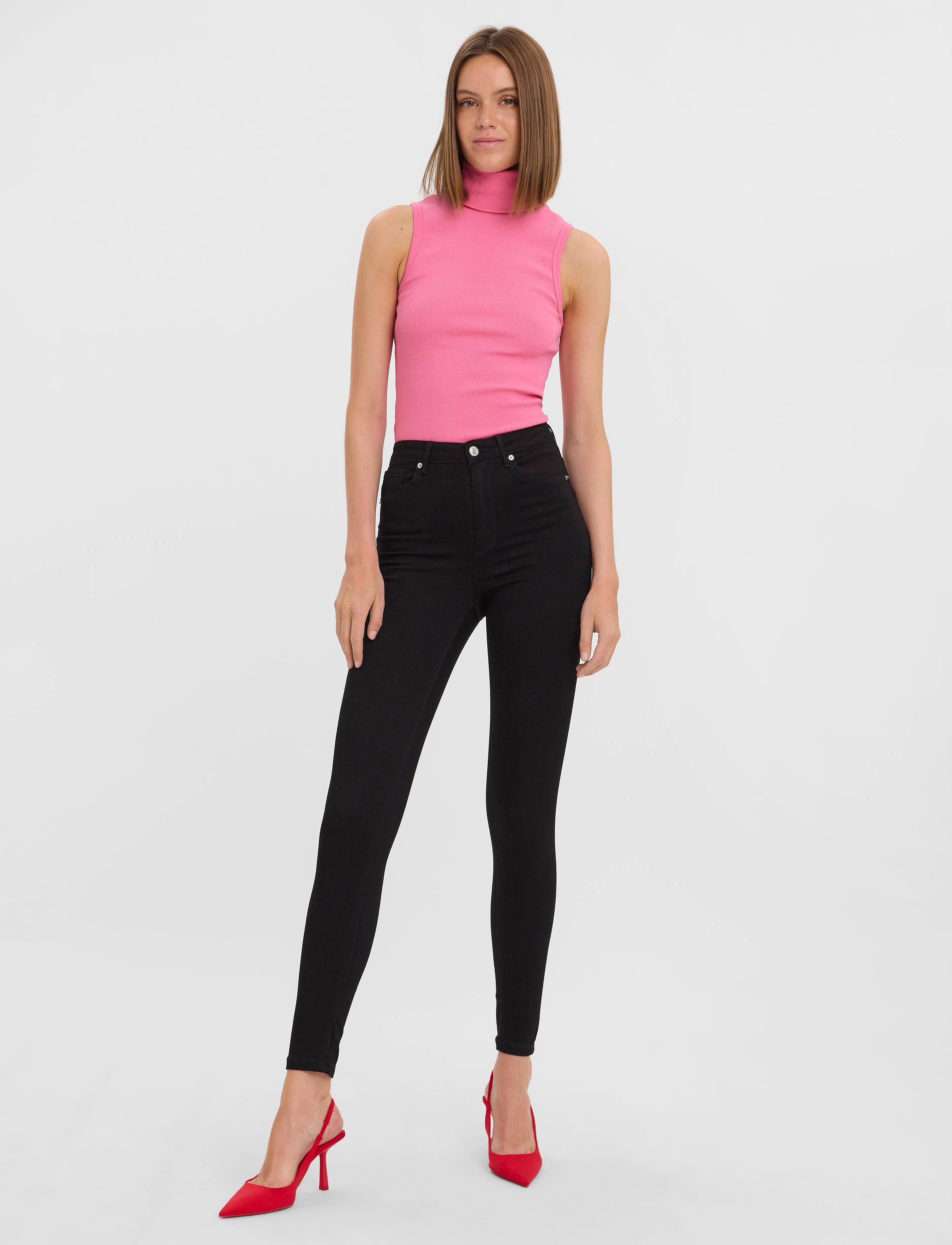 Vero Moda - VMSOPHIA HR SKINNY JEANS VI174 - black denim - 4