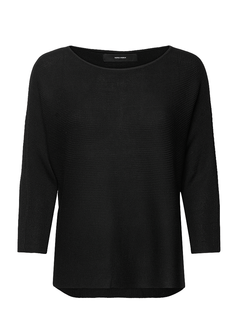 Vero Moda - VMNORA 3/4 BOATNECK BLOUSE NOOS - langærmede bluser - black - 1