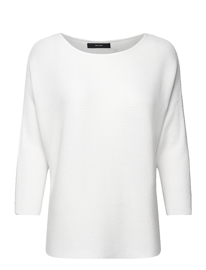 Vero Moda - VMNORA 3/4 BOATNECK BLOUSE NOOS - långärmade blusar - snow white - 1