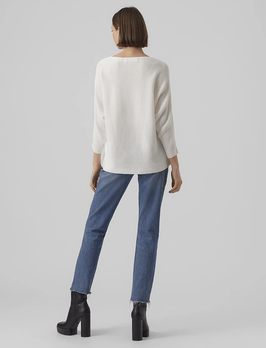 Vero Moda - VMNORA 3/4 BOATNECK BLOUSE NOOS - langärmelige blusen - snow white - 3