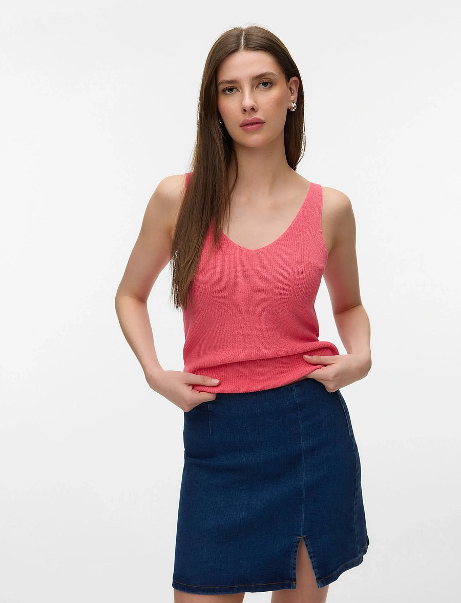 Vero Moda - VMNEWLEX SUN SL TOP GA NOOS - hihattomat paidat - coral paradise - 3