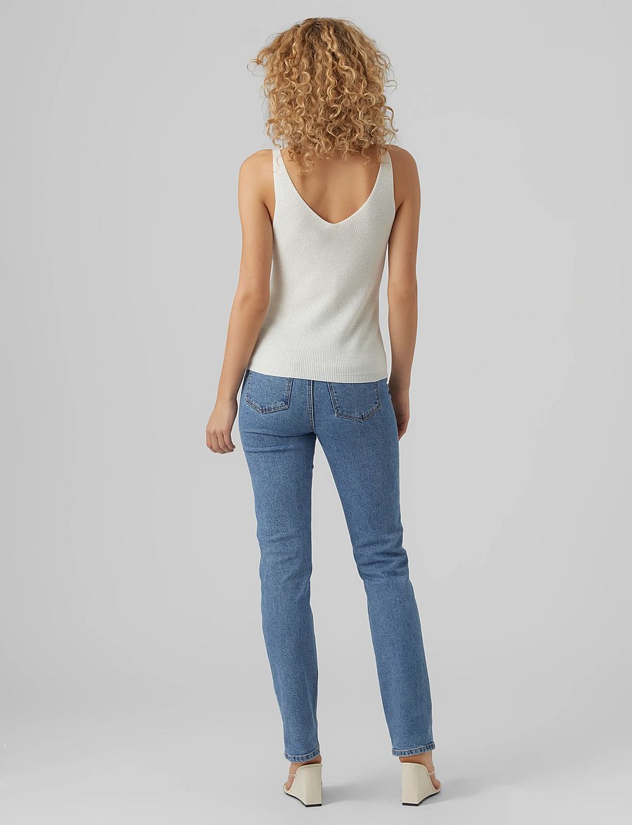Vero Moda - VMNEWLEX SUN SL TOP GA NOOS - linnen - snow white - 2