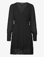 VMPOLLIANA LS SHORT DRESS WVN - BLACK