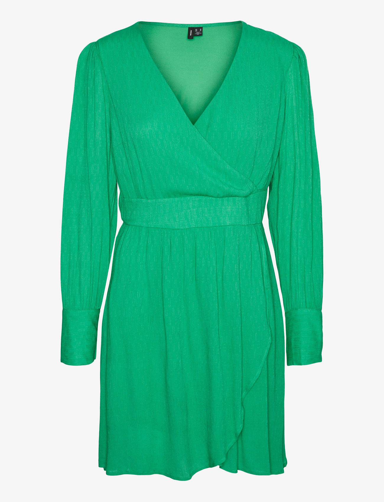 Vero Moda - VMPOLLIANA LS SHORT DRESS WVN - kurze kleider - bright green - 0