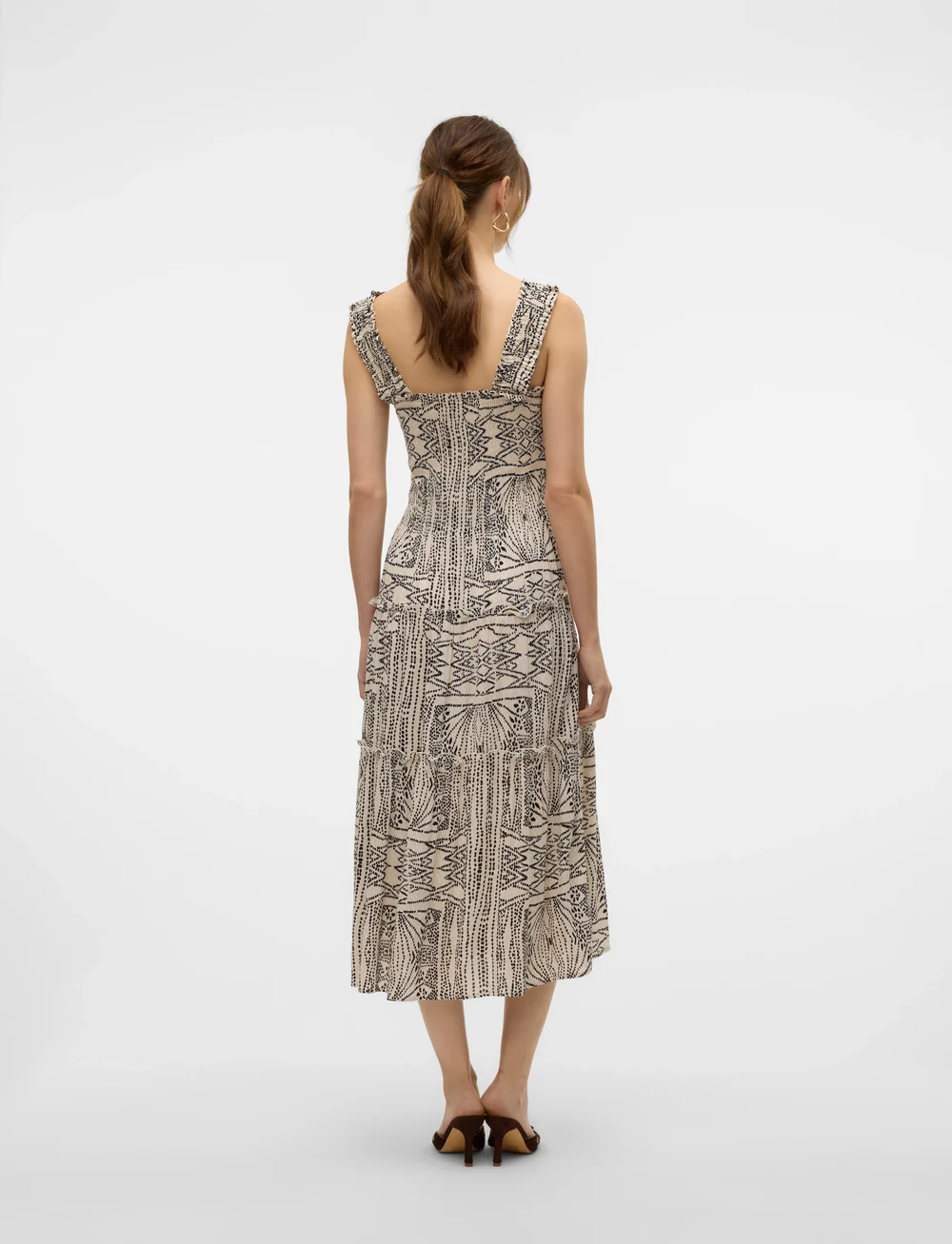 Vero Moda - VMMENNY SL SMOCK CALF DRESS WVN GA - midi kjoler - oatmeal - 2