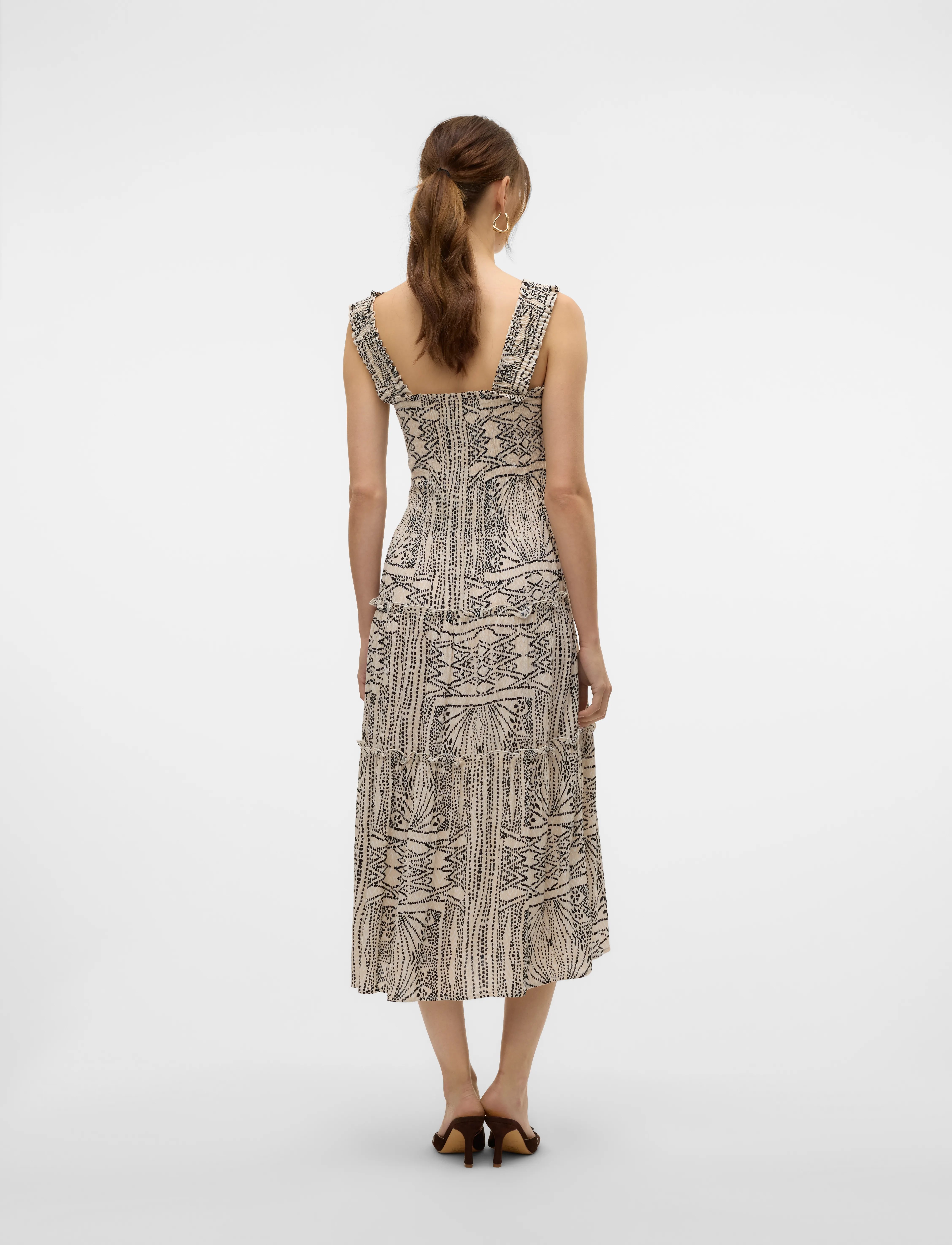 Vero Moda - VMMENNY SL SMOCK CALF DRESS WVN GA - midikleider - oatmeal - 2