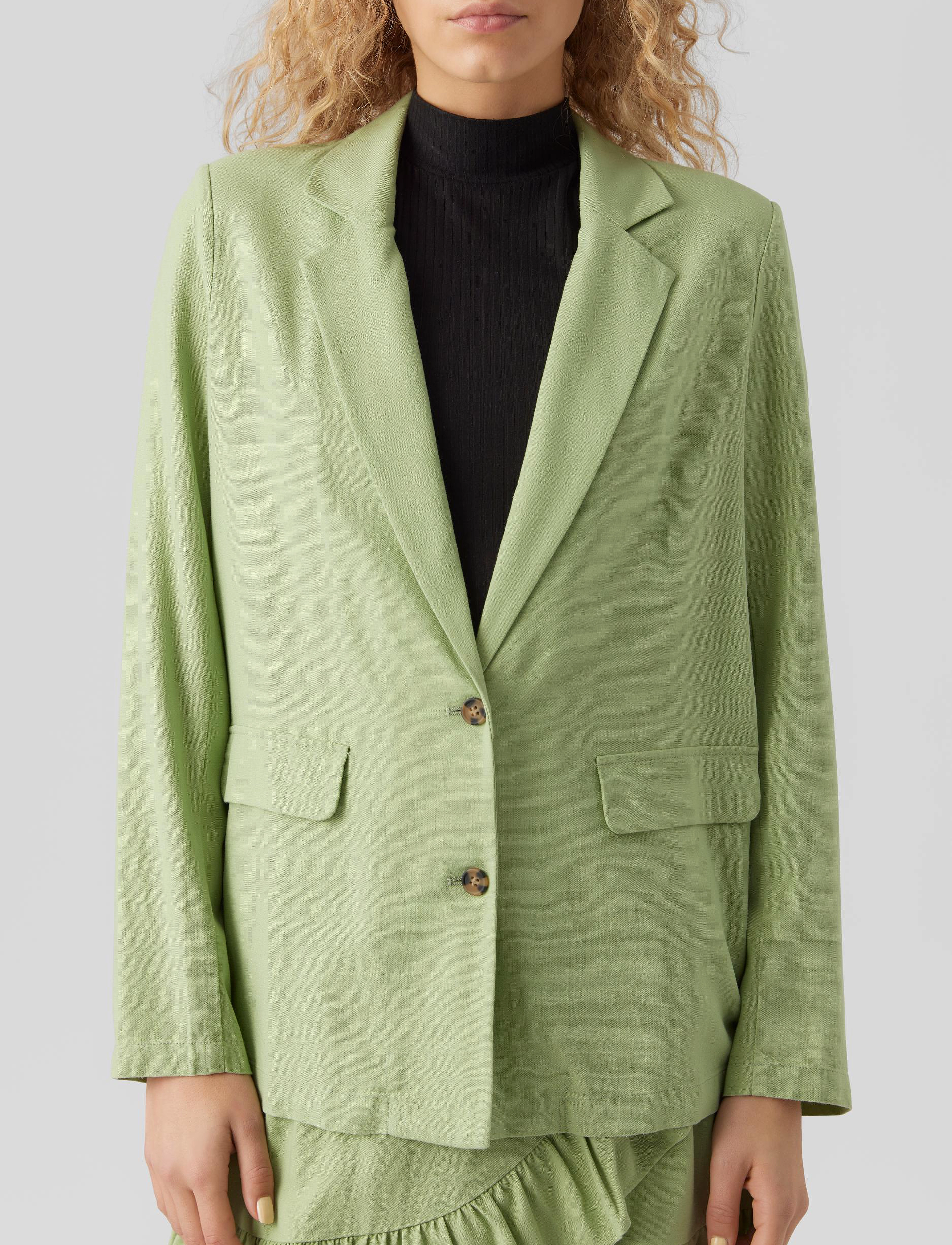 Vero Moda - VMMYMILO LS BLAZER WVN GA - festtøj til outletpriser - reseda - 4