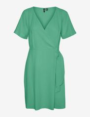 Vero Moda - VMMYMILO SS WIDE WRAP SHORT DRESS WVN GA - wrap dresses - bright green - 0