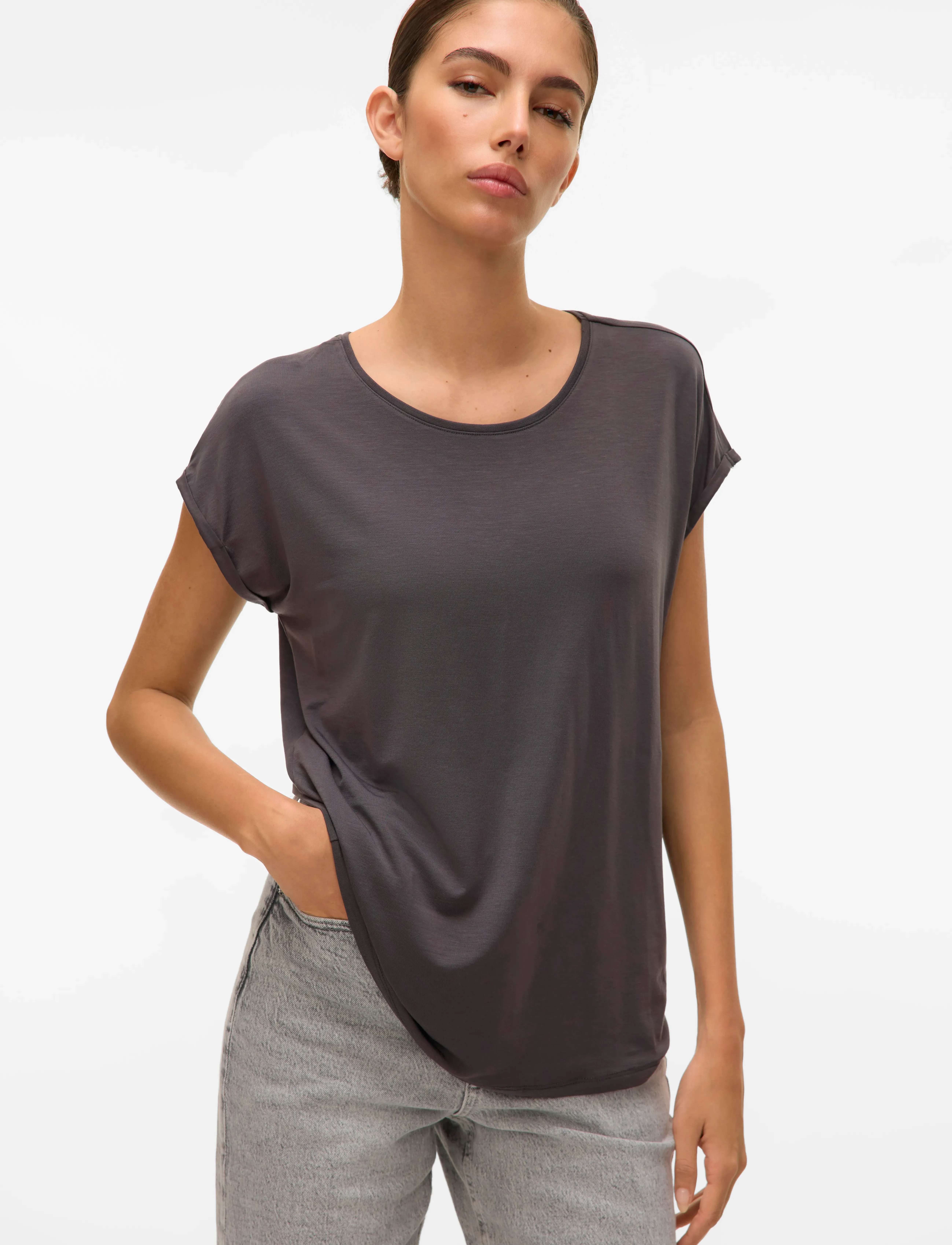 VERO MODA Vmava Plain Ss Top Ga Jrs Noos t-shirts dam – bild 4