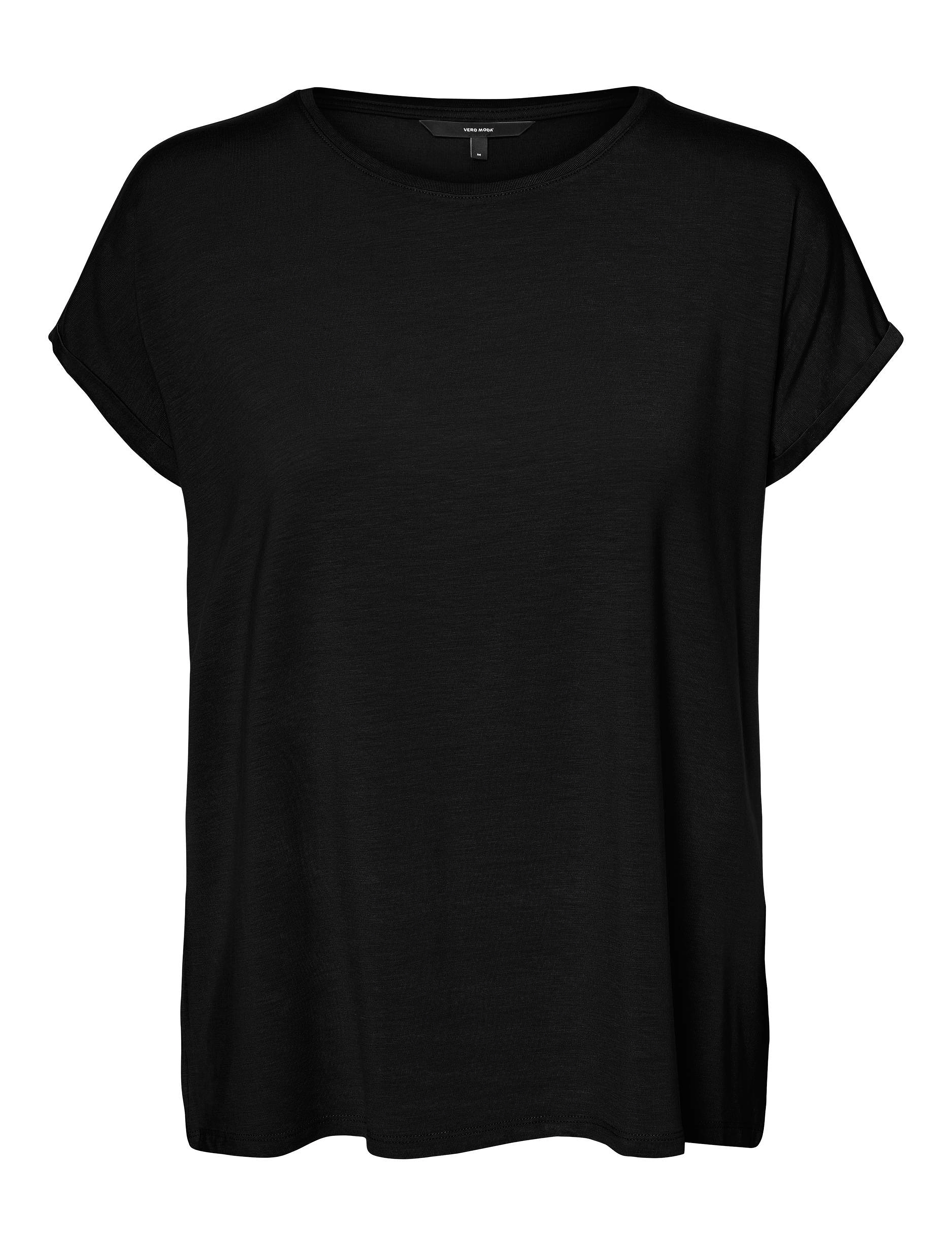 Vero Moda VMAVA PLAIN SS TOP JRS NOOS - Tøj - BLACK / black