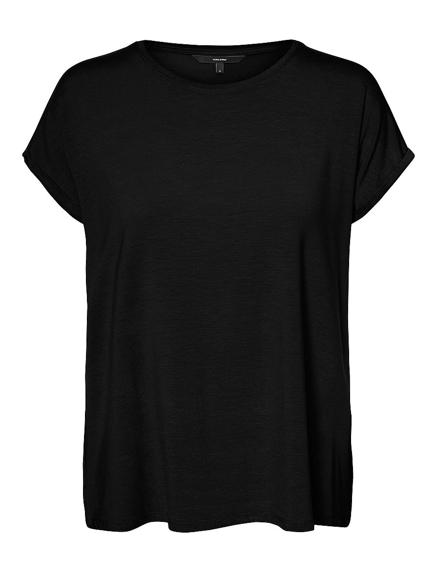 Vero Moda - VMAVA PLAIN SS TOP JRS NOOS - marškinėliai - black - 1