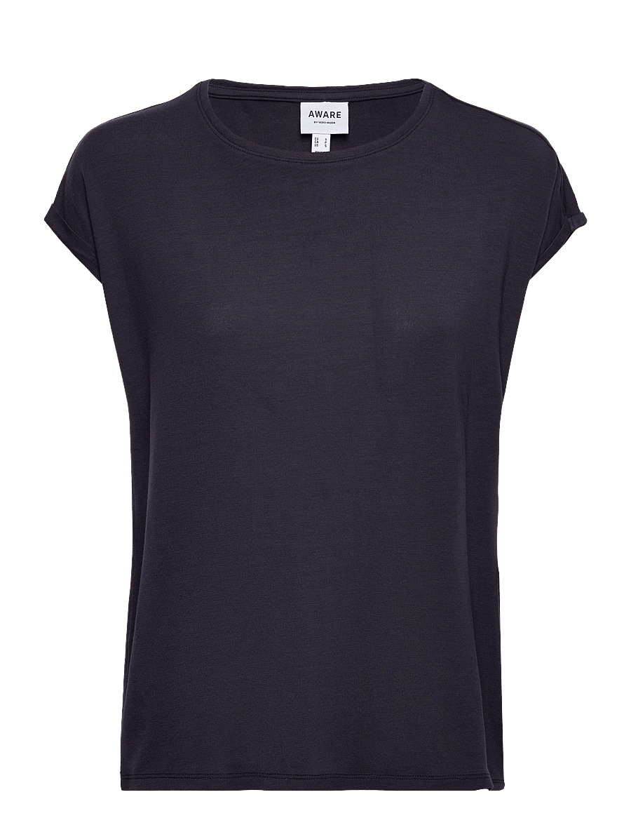 Vero Moda - VMAVA PLAIN SS TOP JRS NOOS - t-shirts - night sky - 1