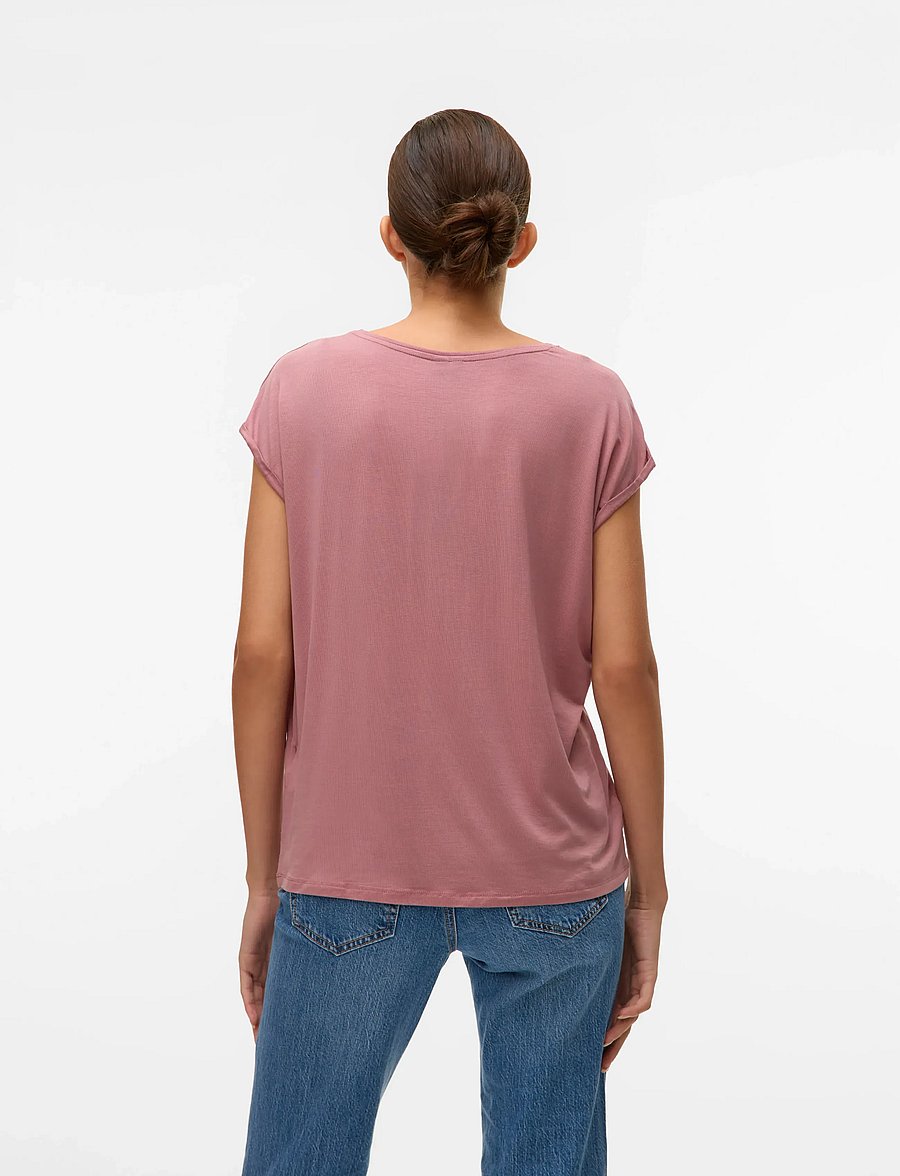 Vero Moda - VMAVA PLAIN SS TOP JRS NOOS - t-shirts - nostalgia rose - 3