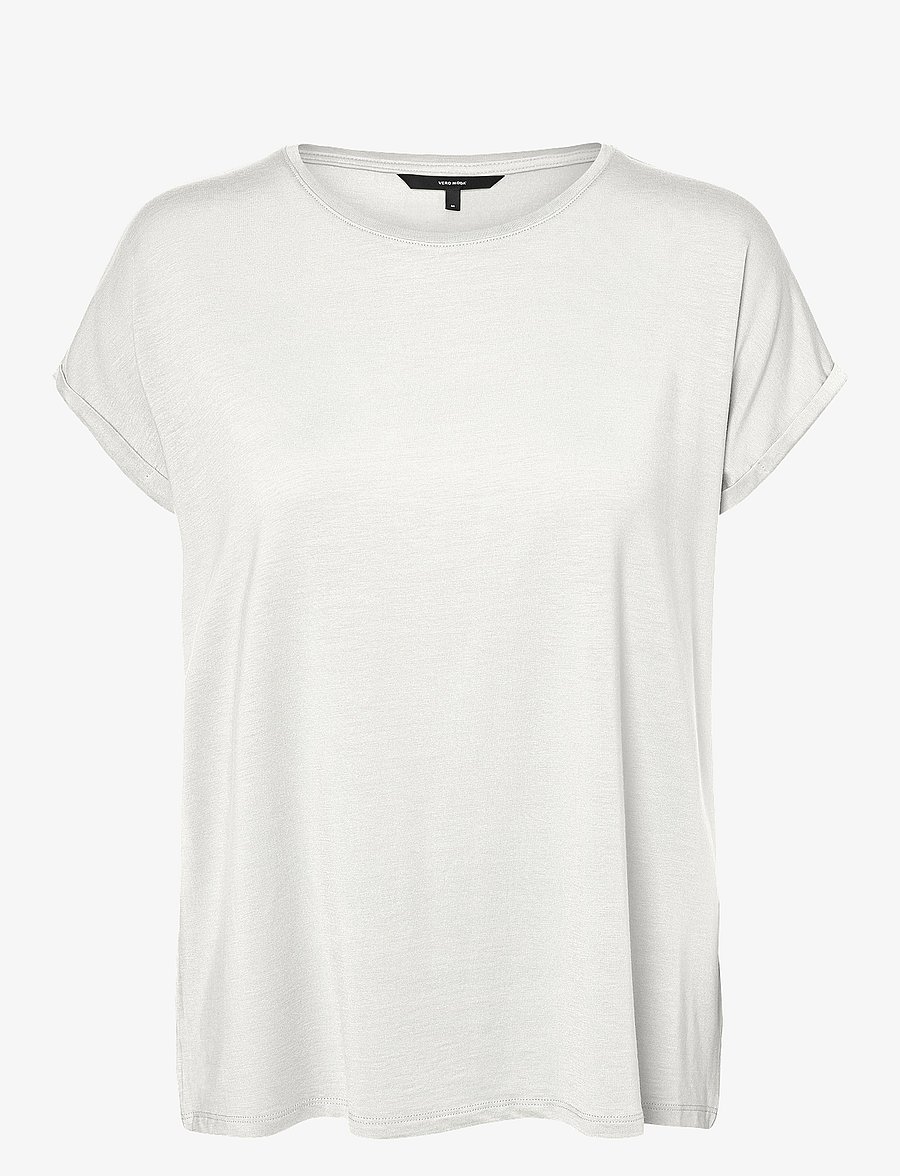 Vero Moda - VMAVA PLAIN SS TOP JRS NOOS - t-särgid - snow white - 1