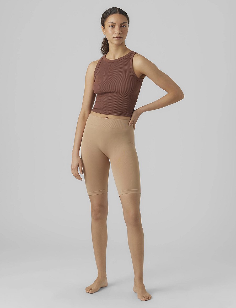 Vero Moda - VMJACKIE SHORTS SEAMLESS NOOS - 1/2 länge - tan - 4