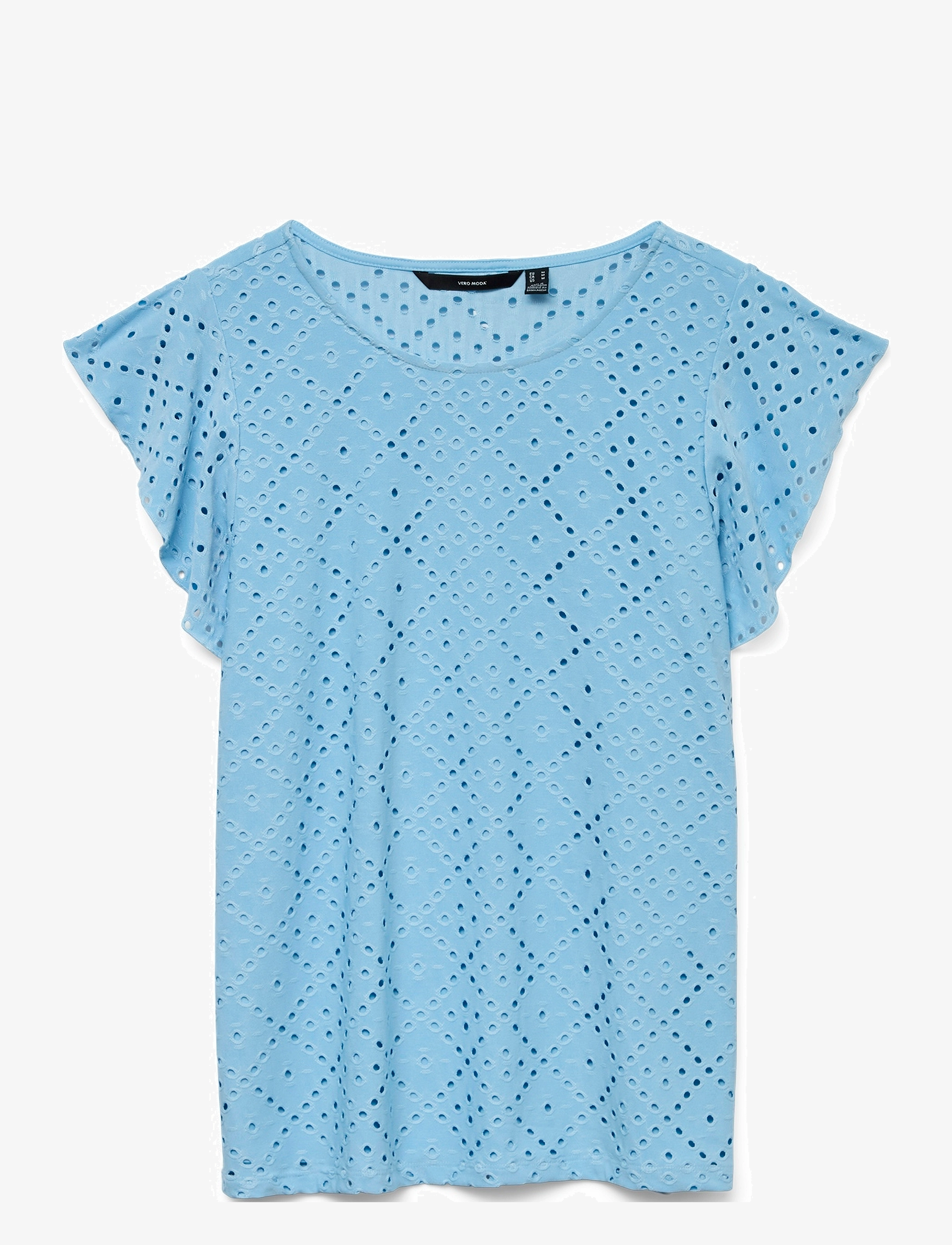 Vero Moda VMTASSA SL FRILL TOP NOOS - Kortærmede bluser - AIRY BLUE / blue