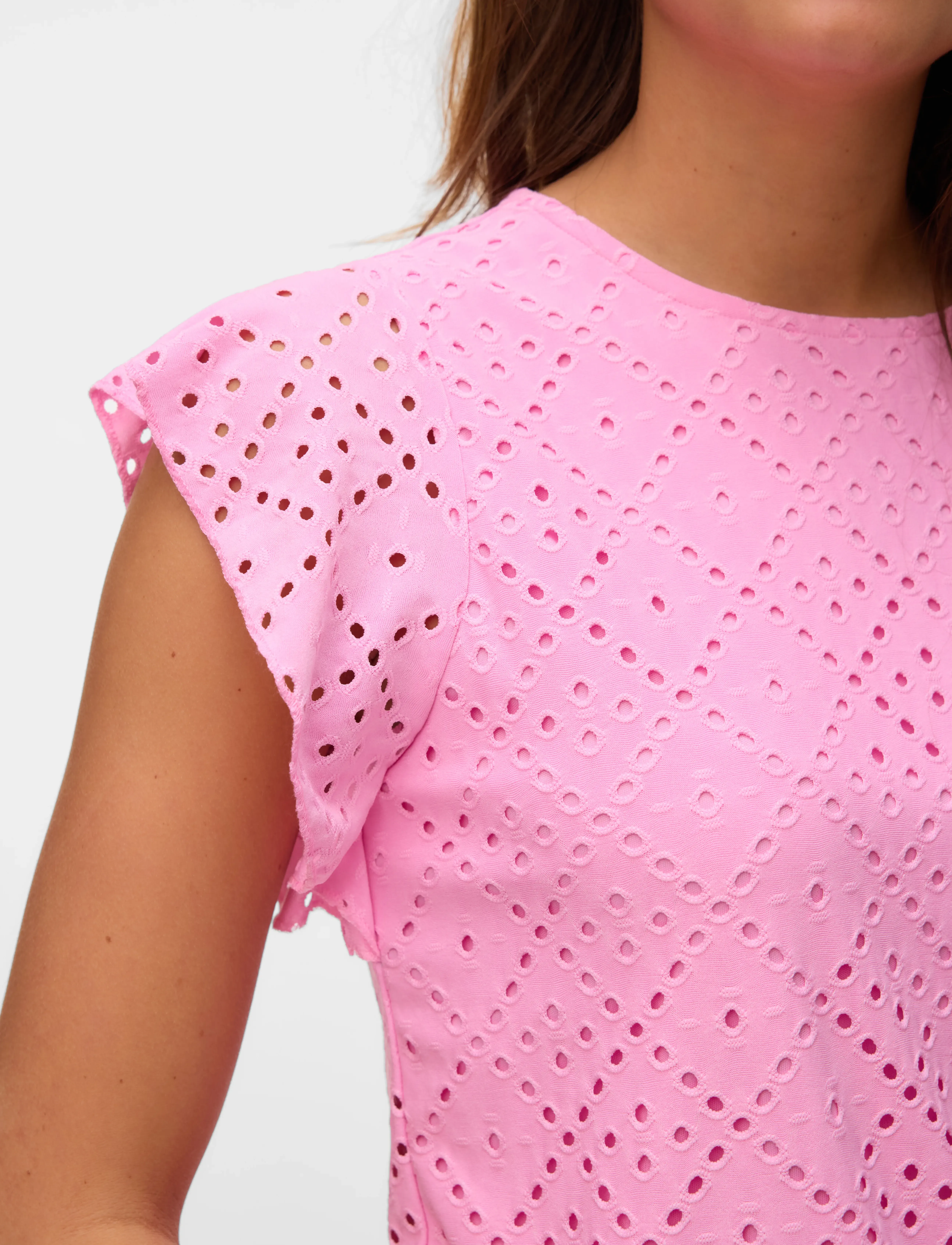 Vero Moda - VMTASSA SL FRILL TOP NOOS - kortærmede bluser - bonbon - 3