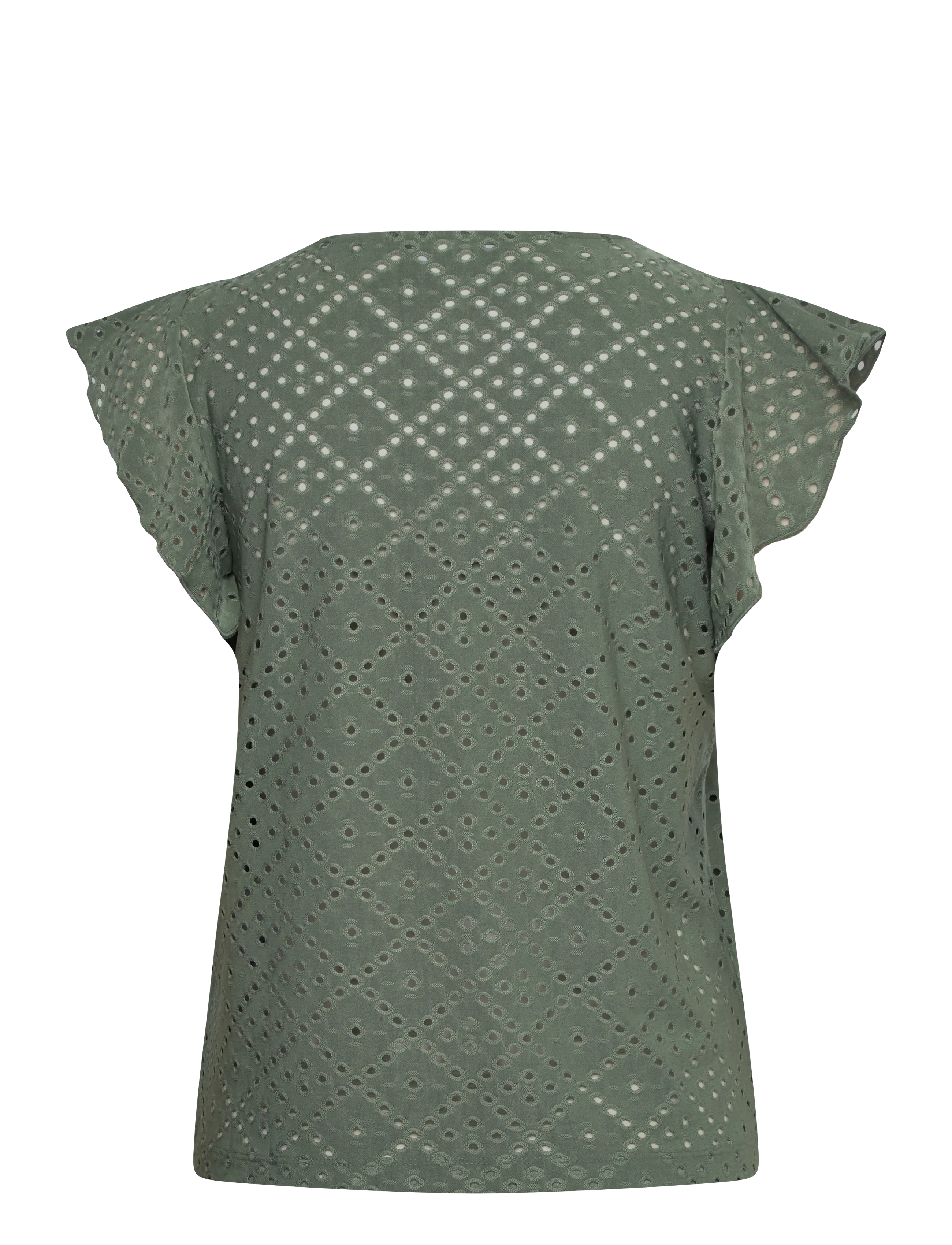 Vero Moda - VMTASSA SL FRILL TOP NOOS - palaidinės trumpomis rankovėmis - laurel wreath - 2