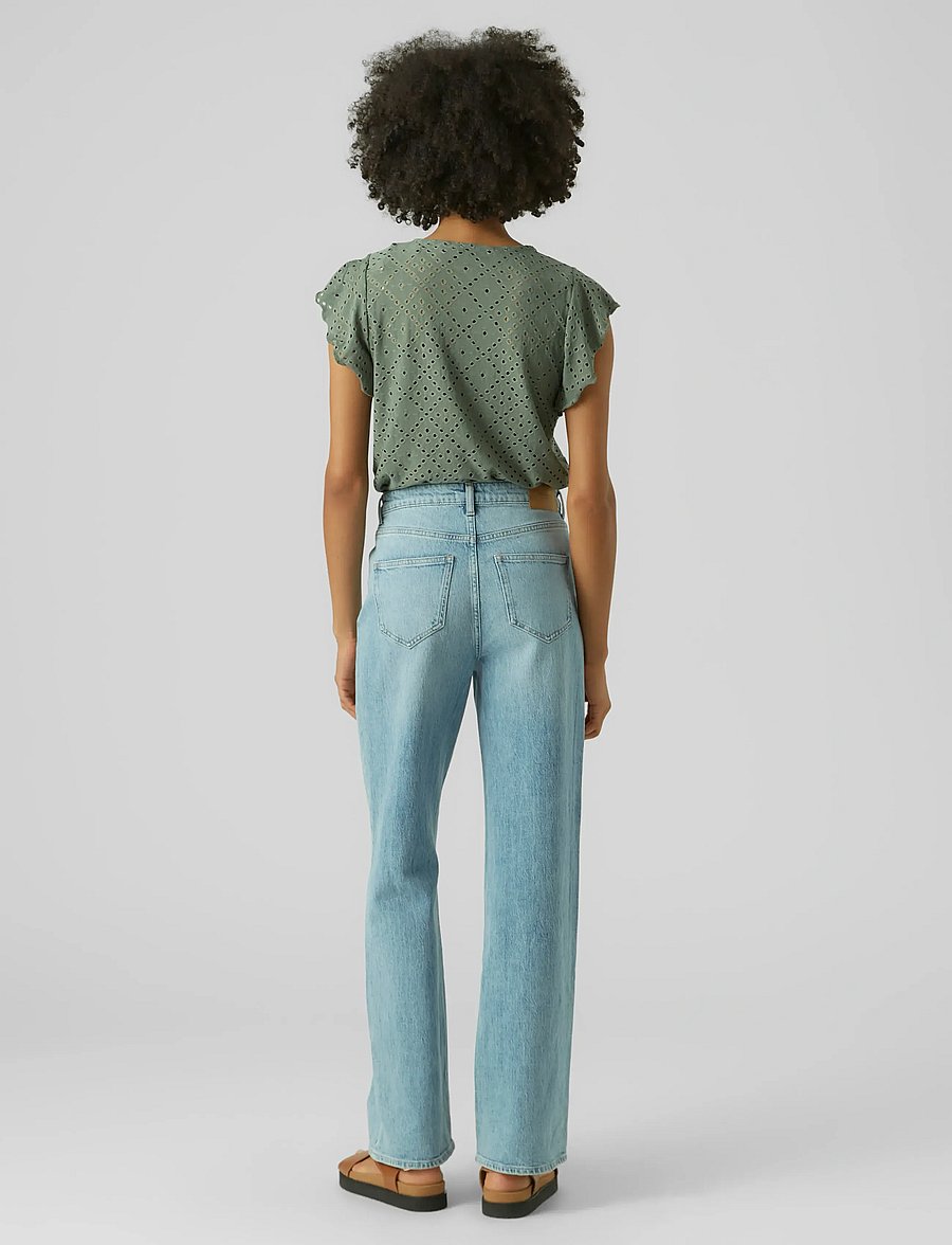 Vero Moda - VMTASSA SL FRILL TOP NOOS - blūzes ar īsām piedurknēm - laurel wreath - 3