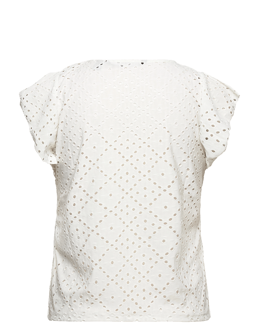 Vero Moda - VMTASSA SL FRILL TOP NOOS - lühikeste varrukatega pluusid - snow white - 2