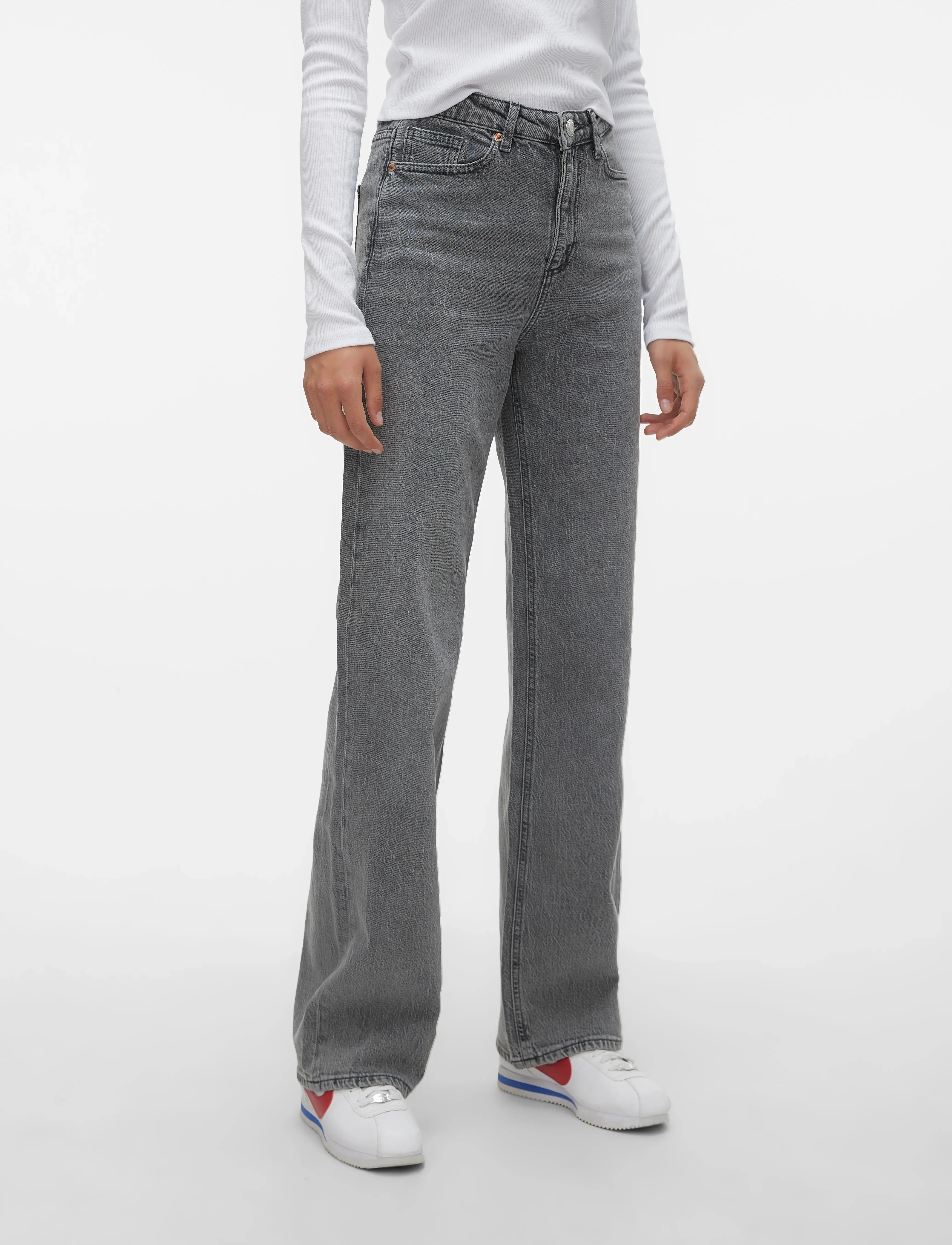 Vero Moda VMTESSA HR WIDE JEANS RA206 GA NOOS - Jeans - MEDIUM GREY DENIM / grey