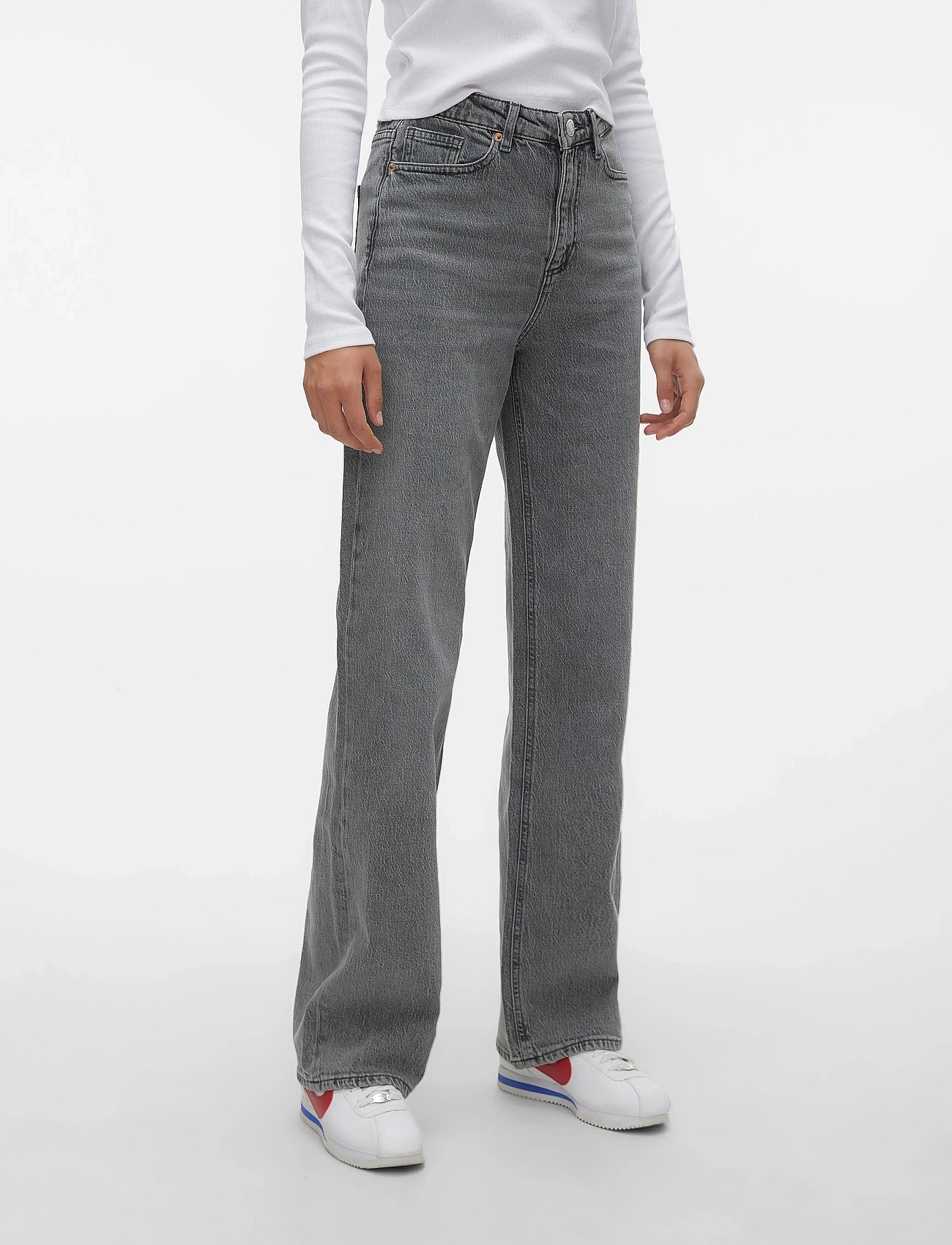 VMTESSA HR WIDE JEANS RA206 GA NOOS - MEDIUM GREY DENIM