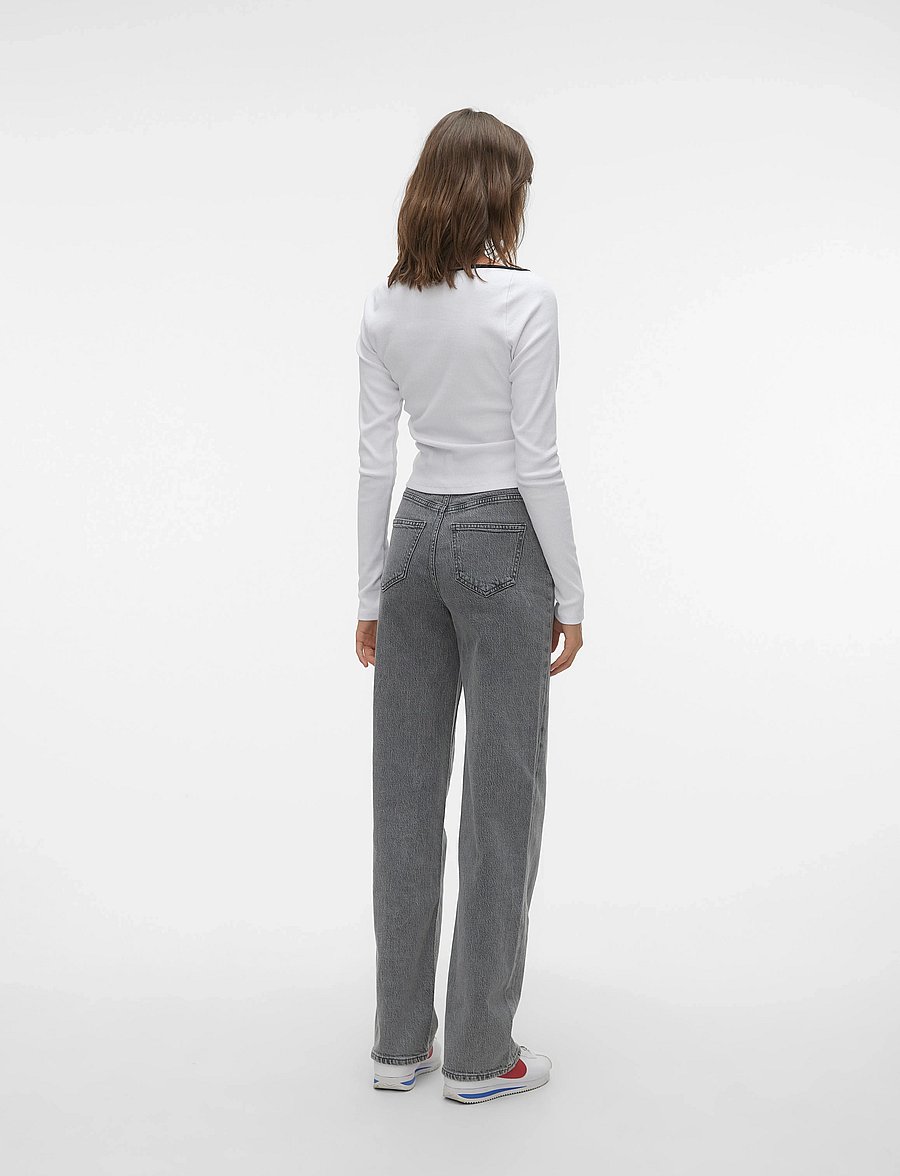 Vero Moda - VMTESSA HR WIDE JEANS RA206 GA NOOS - brede jeans - medium grey denim - 3