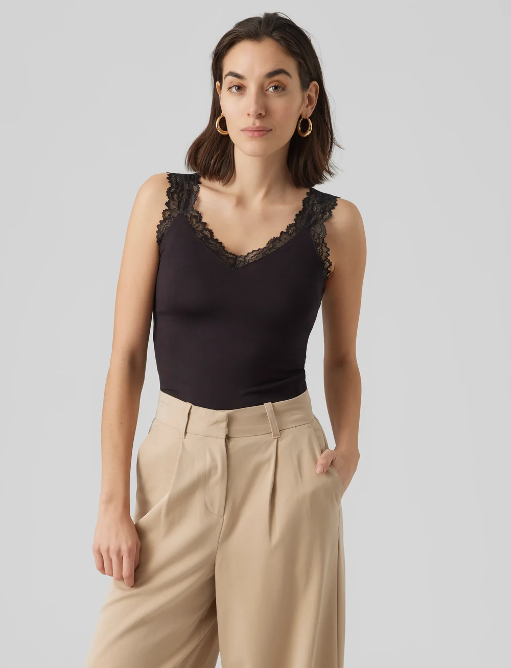 Vero Moda - VMROSA SL TOP JRS NOOS - Ärmellose tops - black - 0