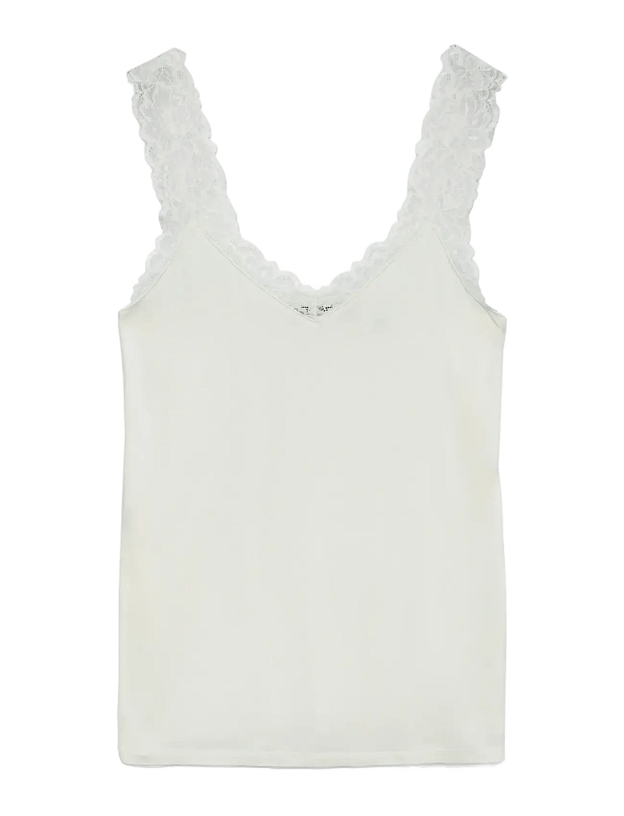 Vero Moda - VMROSA SL TOP JRS NOOS - linnen - snow white - 1