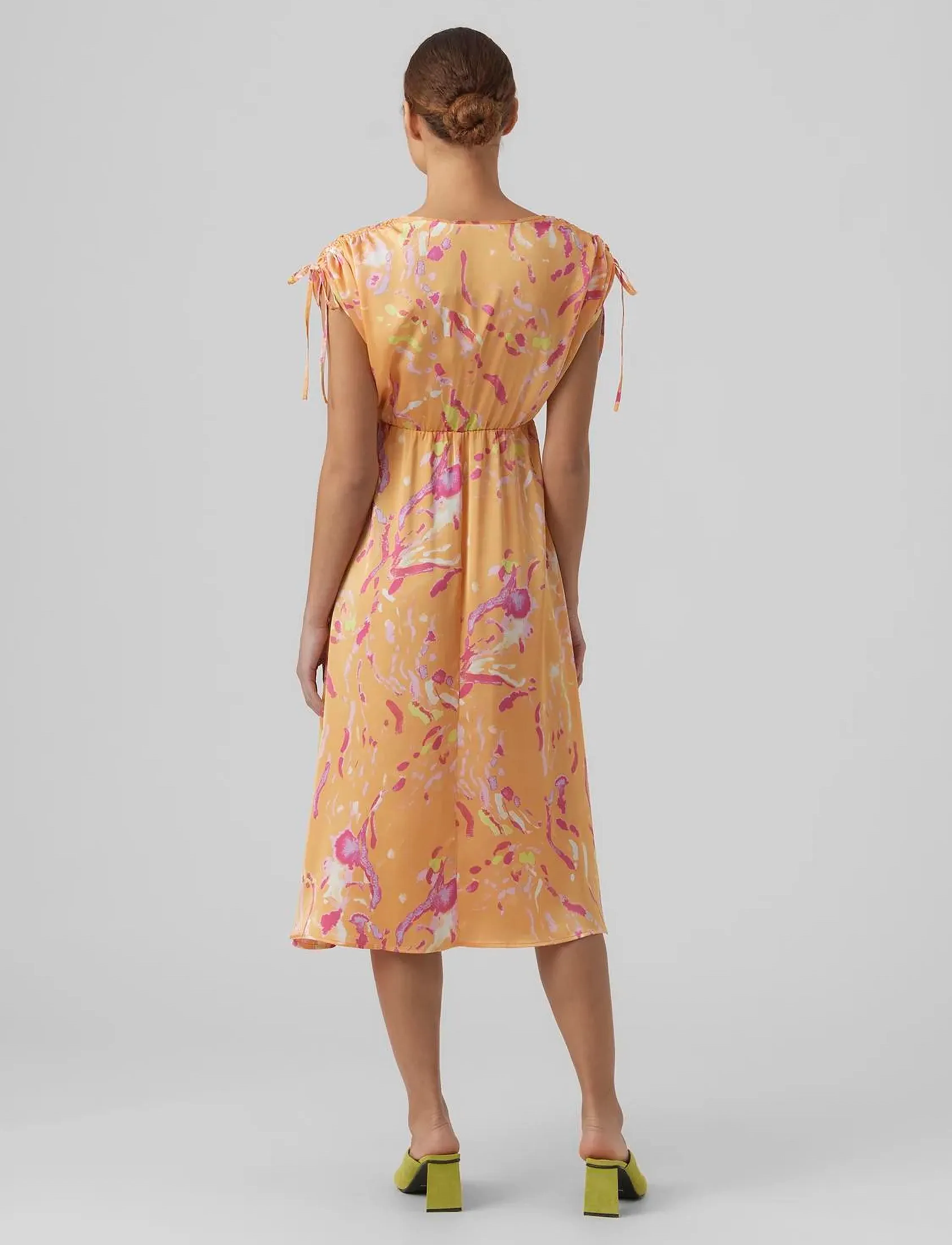 Vero Moda - VMHEART OLI 2/4 CALF DRESS WVN CE CP - skjortekjoler - mock orange - 3