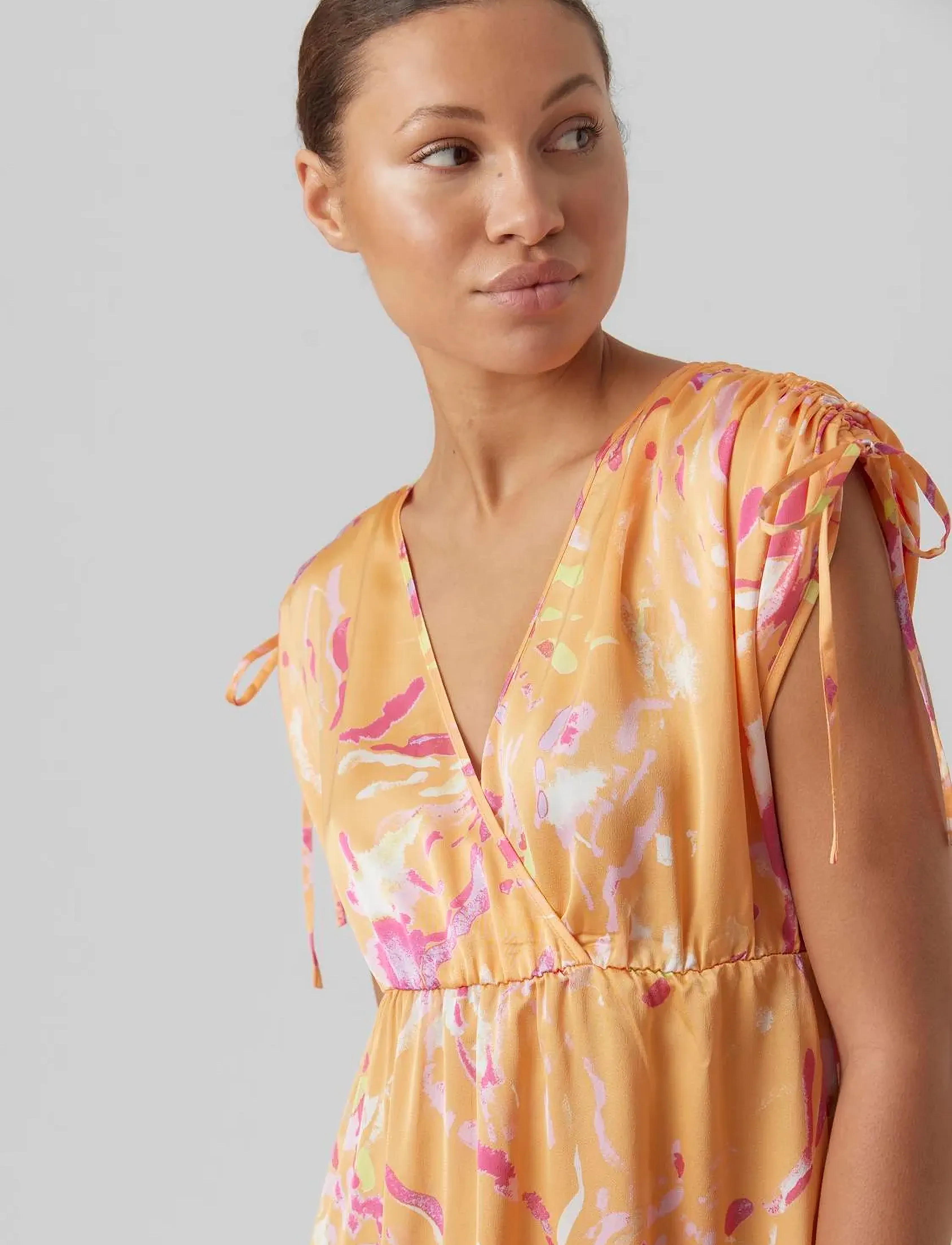 Vero Moda - VMHEART OLI 2/4 CALF DRESS WVN CE CP - skjortekjoler - mock orange - 5