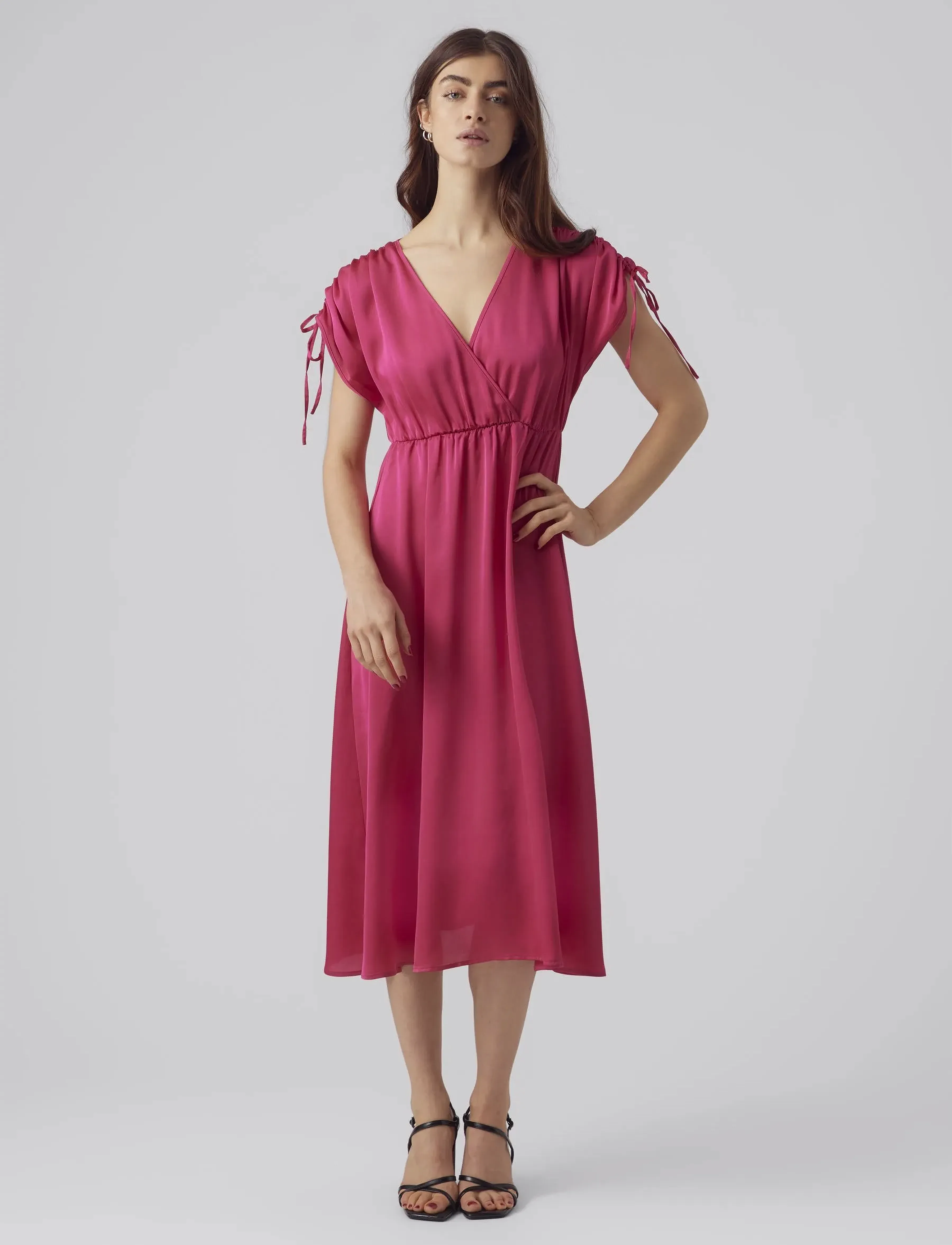 Vero Moda - VMHEART OLI 2/4 CALF DRESS WVN CE CP - hemdkleider - pink yarrow - 2