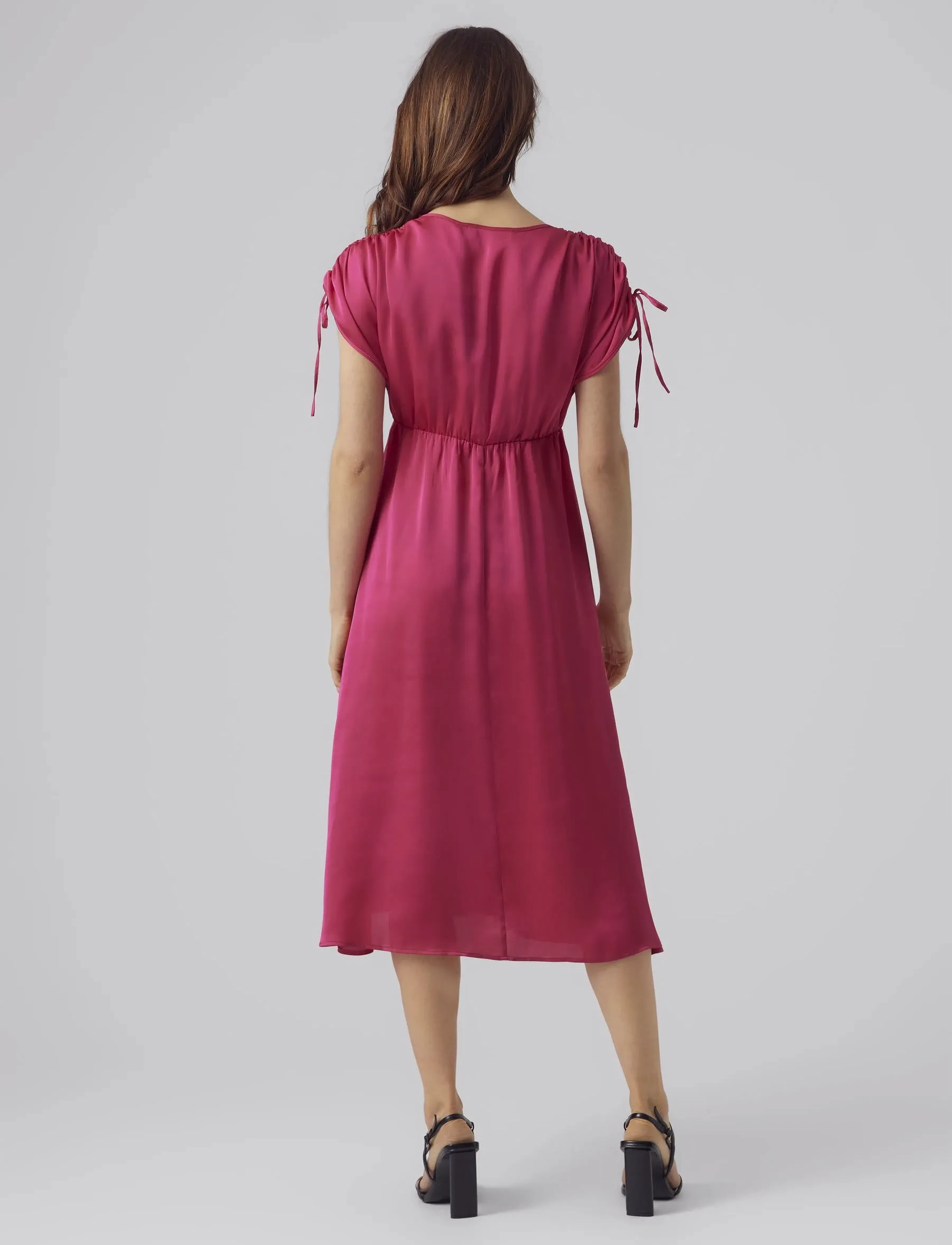 Vero Moda - VMHEART OLI 2/4 CALF DRESS WVN CE CP - hemdkleider - pink yarrow - 3