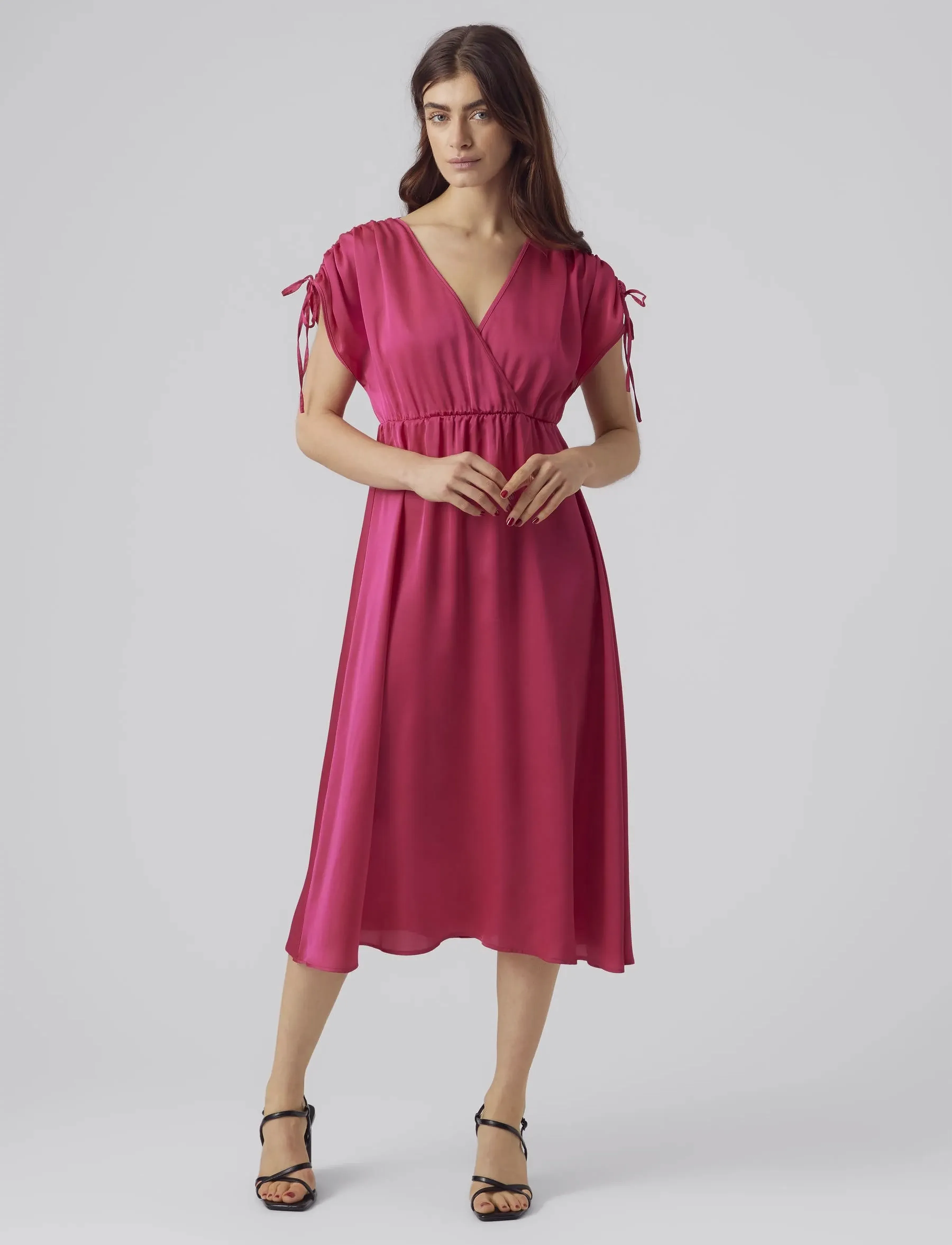 Vero Moda - VMHEART OLI 2/4 CALF DRESS WVN CE CP - hemdkleider - pink yarrow - 4
