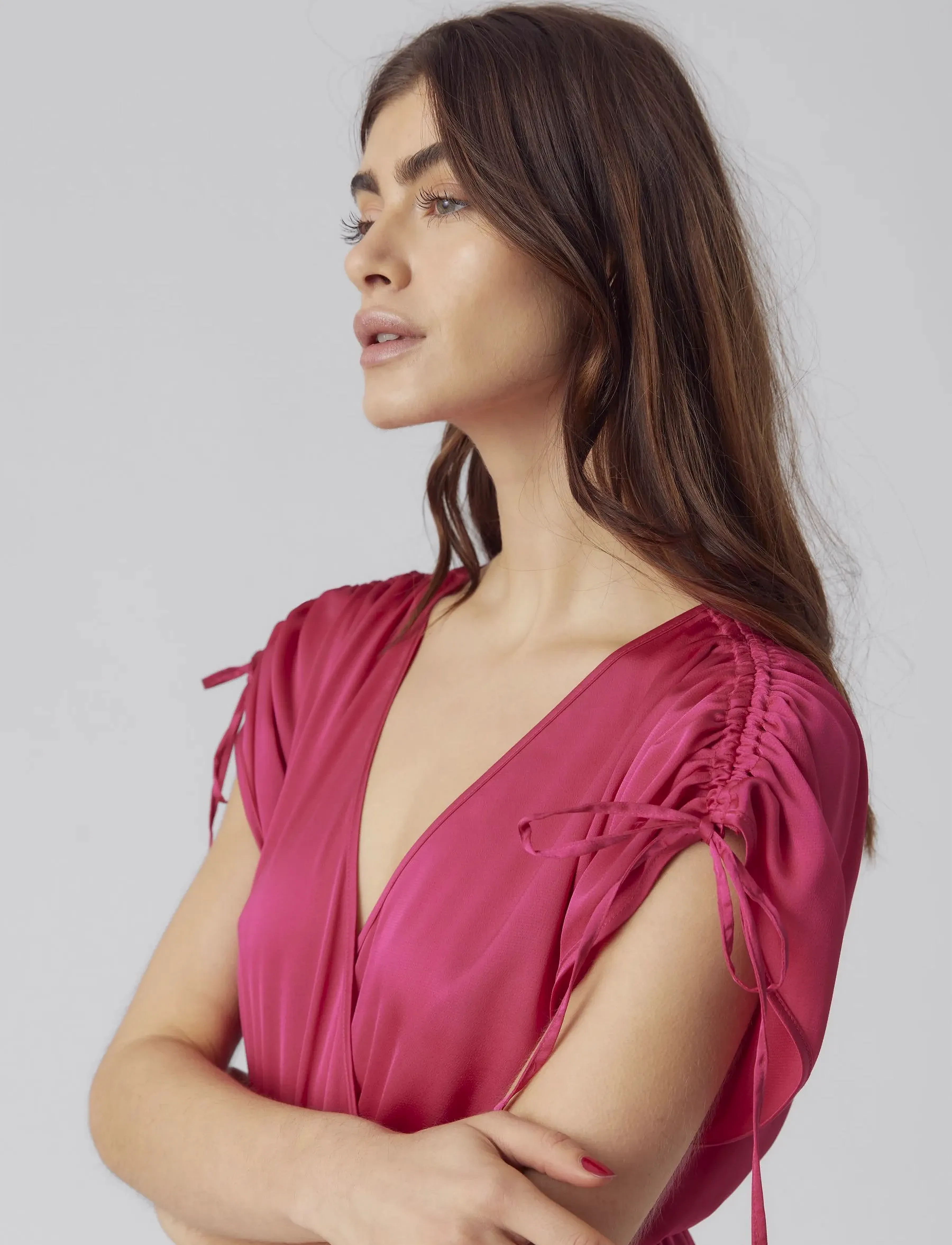 Vero Moda - VMHEART OLI 2/4 CALF DRESS WVN CE CP - hemdkleider - pink yarrow - 5