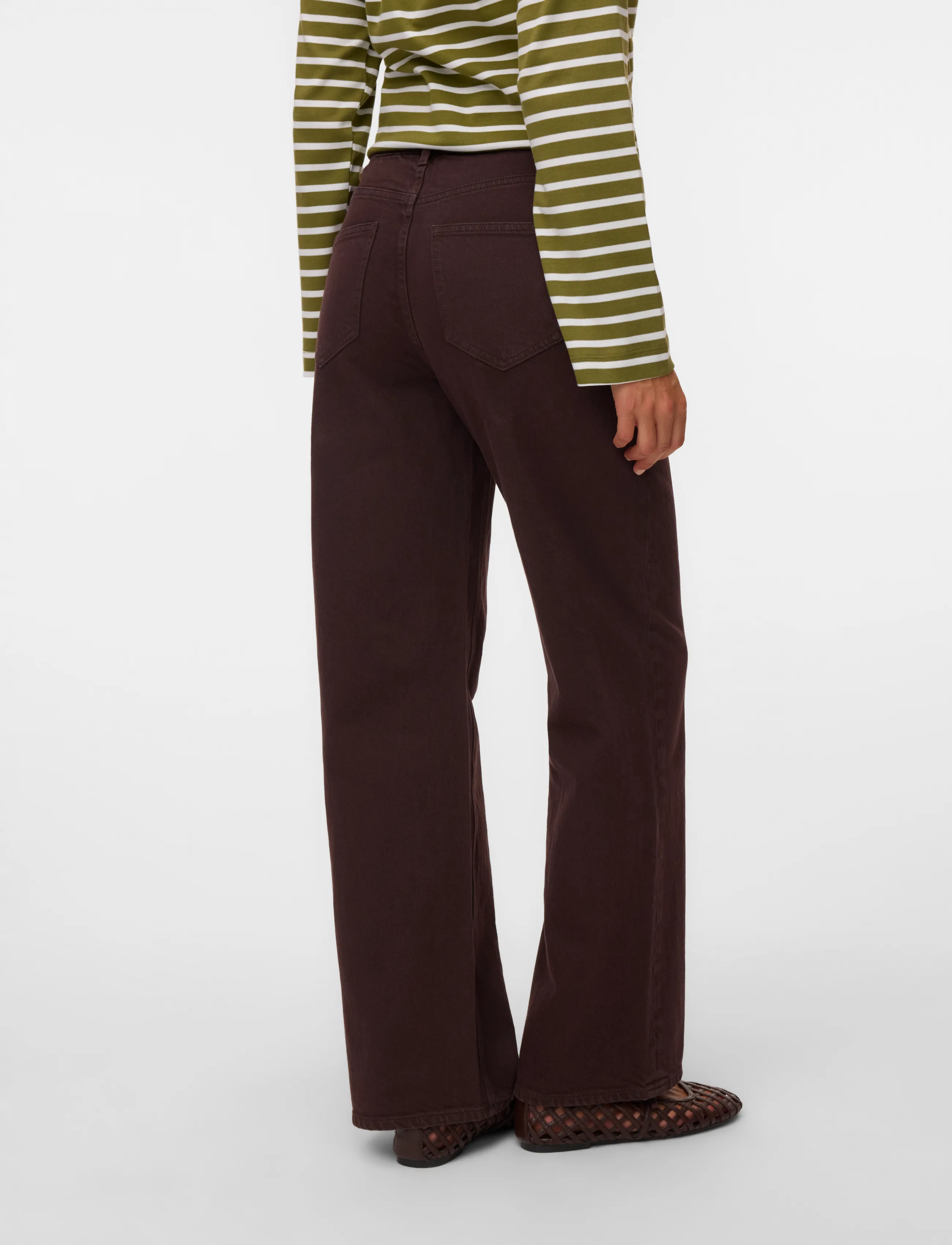 Vero Moda - VMTESSA HR WIDE JEANS COLOR GA NOOS - wide leg jeans - chocolate torte - 2