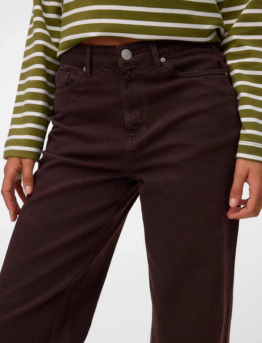 Vero Moda - VMTESSA HR WIDE JEANS COLOR GA NOOS - hosen mit weitem bein - chocolate torte - 4
