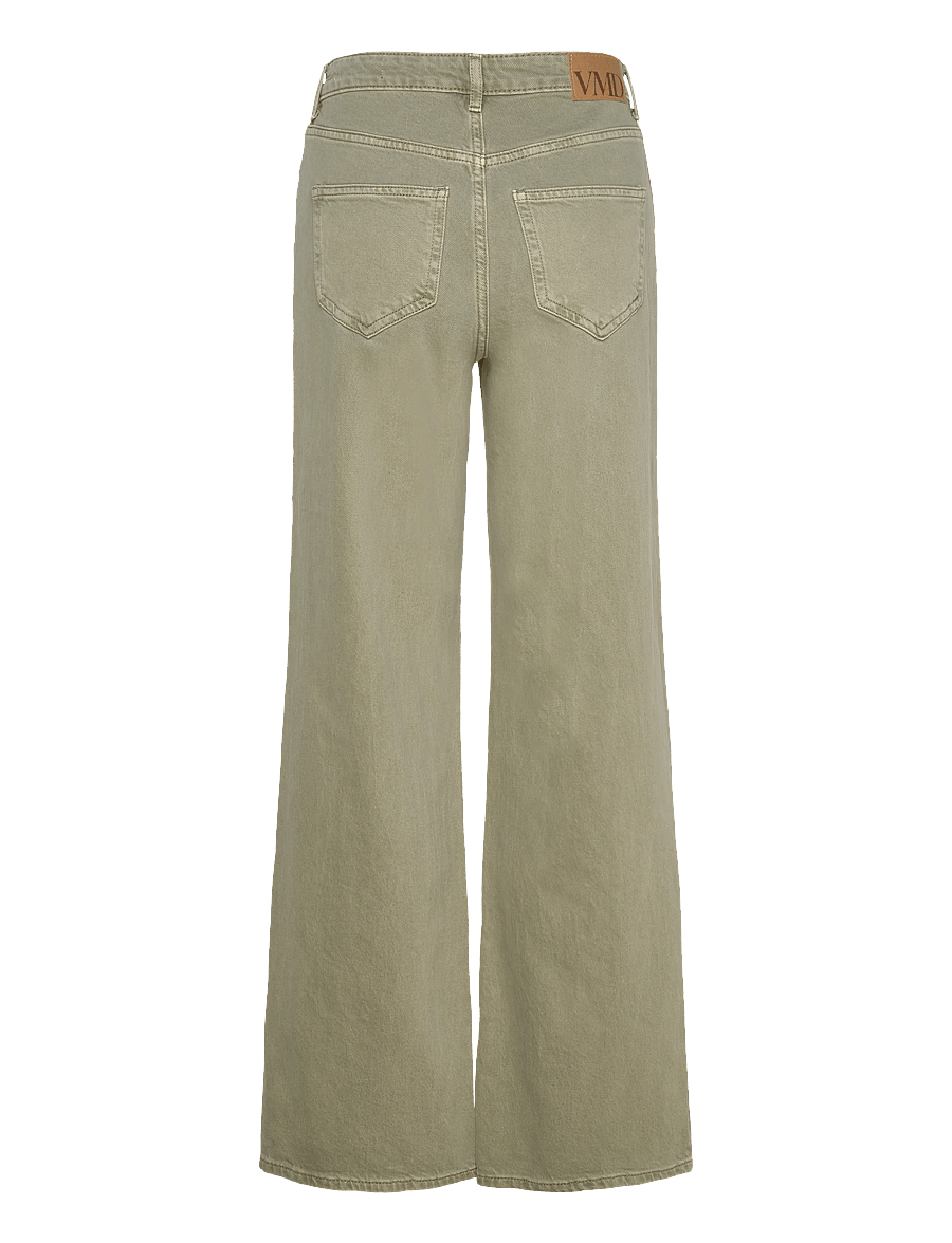 Vero Moda - VMTESSA HR WIDE JEANS COLOR GA NOOS - víðar gallabuxur - laurel wreath - 2