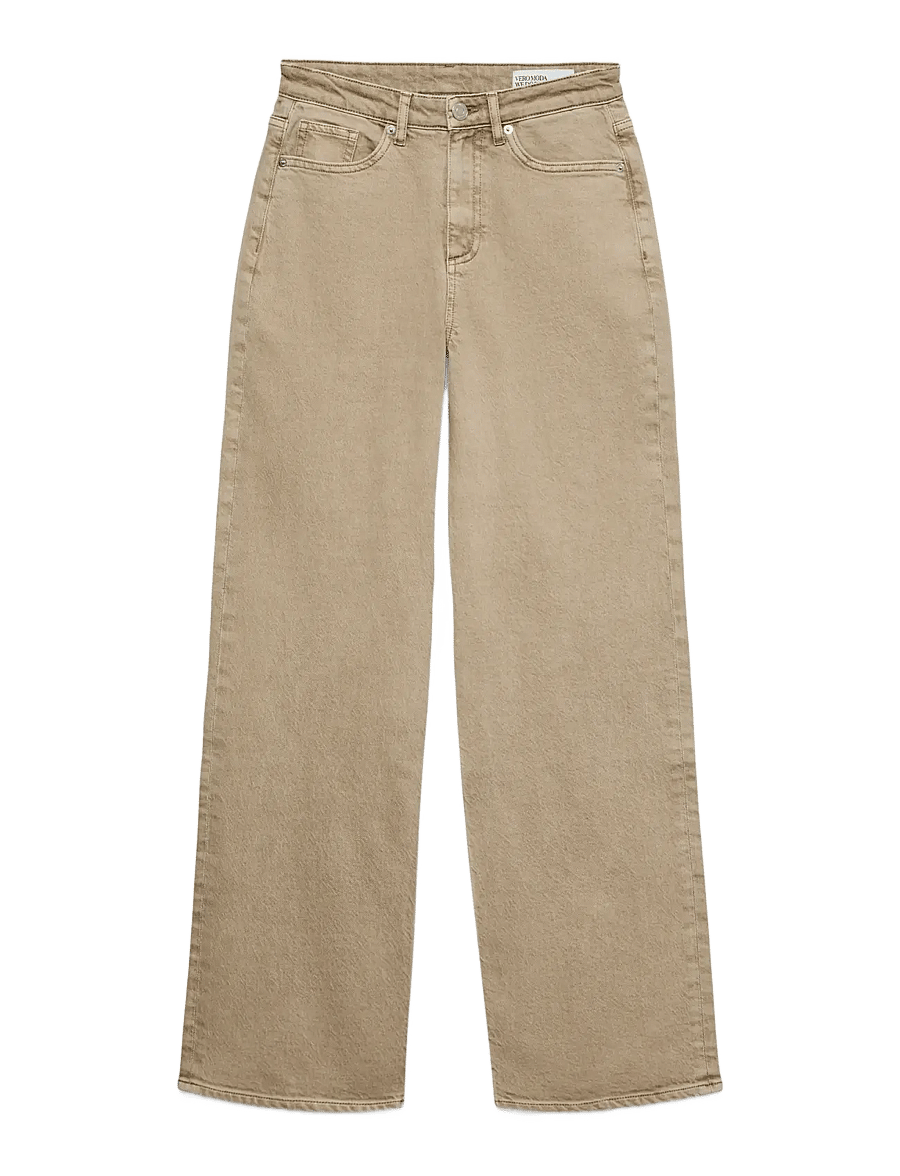 Vero Moda - VMTESSA HR WIDE JEANS COLOR GA NOOS - hosen mit weitem bein - silver mink - 1