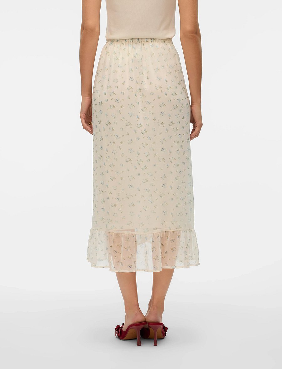 Vero Moda - VMSMILLA H/W WRAP SKIRT WVN GA - slå-om-nederdele - bright white - 2