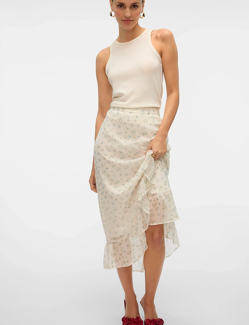 Vero Moda - VMSMILLA H/W WRAP SKIRT WVN GA - wickelröcke - bright white - 4