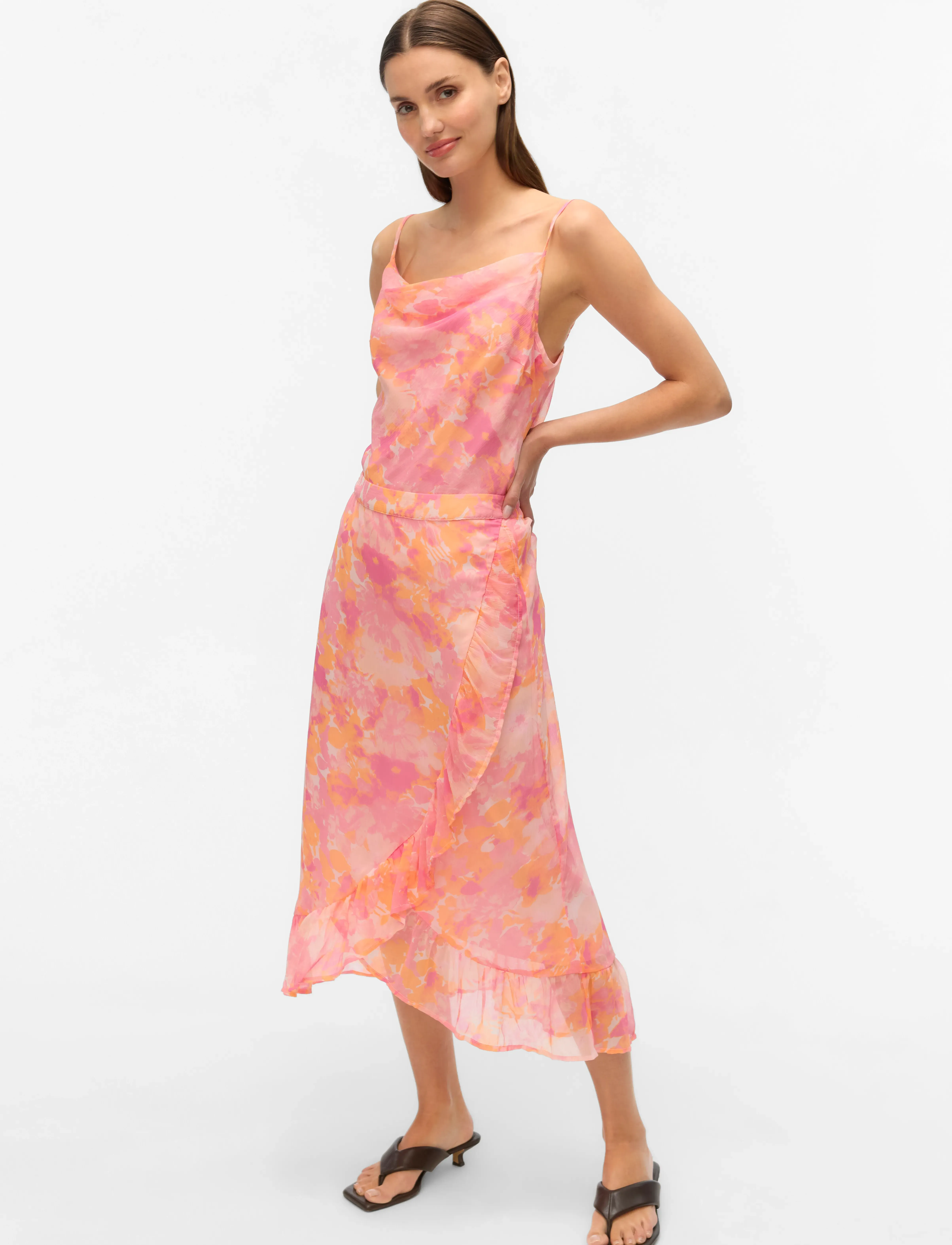 Vero Moda - VMSMILLA H/W WRAP SKIRT WVN GA - slå-om-nederdele - crystal pink - 3