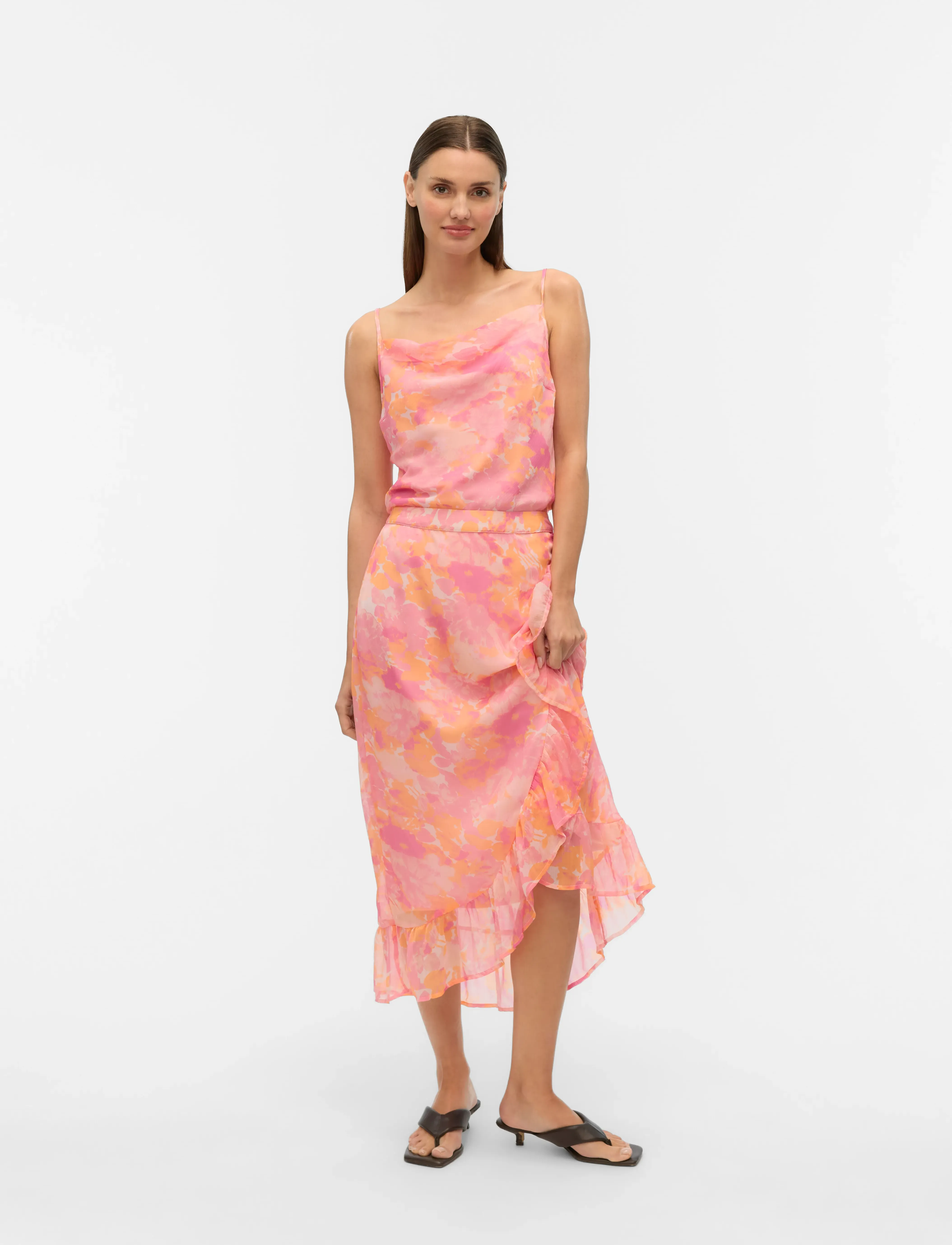 Vero Moda - VMSMILLA H/W WRAP SKIRT WVN GA - slå-om-nederdele - crystal pink - 5