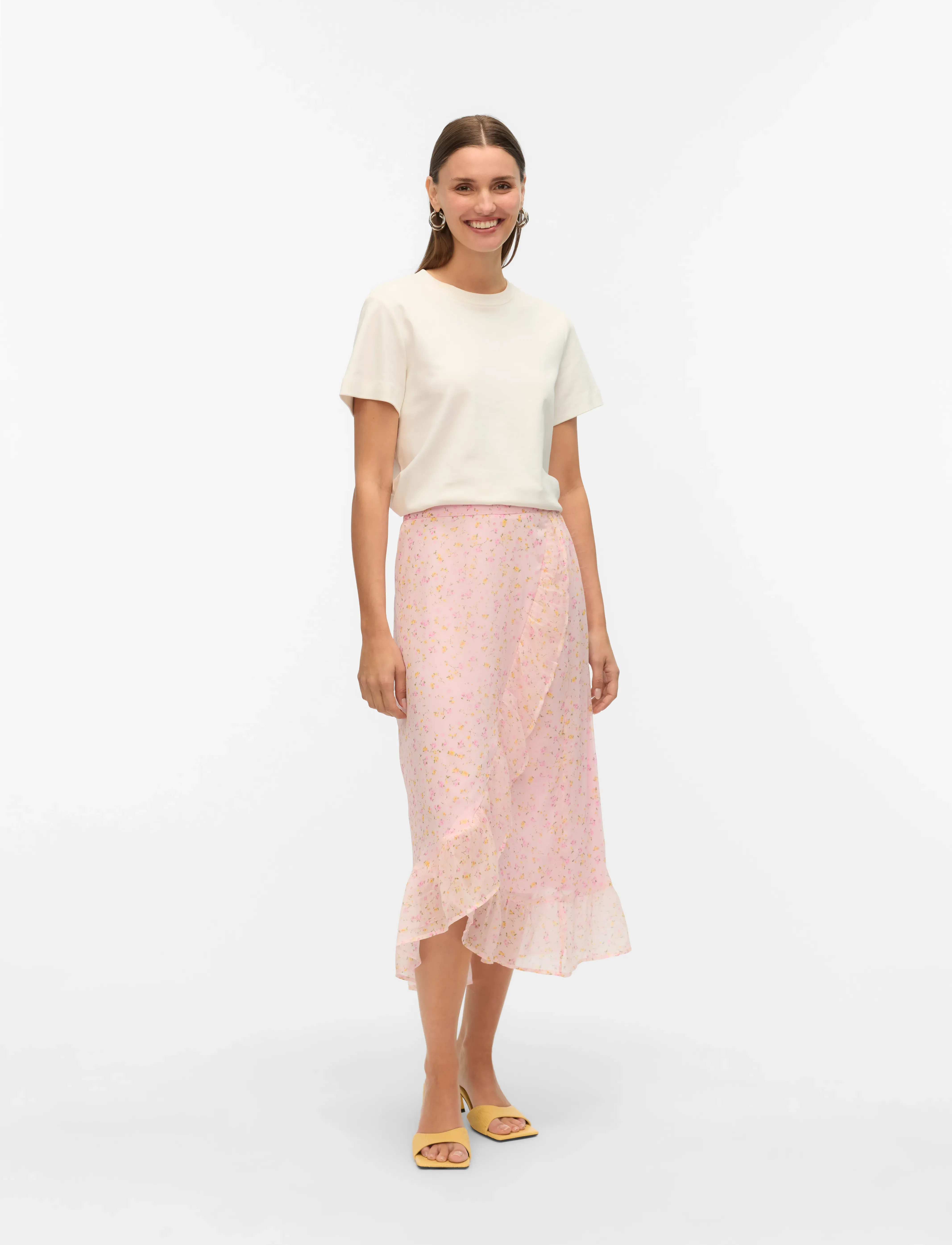 Vero Moda - VMSMILLA H/W WRAP SKIRT WVN GA - kietaisuhameet - pink-a-boo - 3