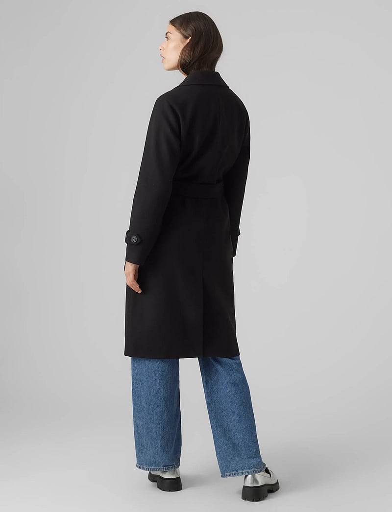 Vero Moda - VMFORTUNEVEGA LONG TRENCHCOAT GA NOOS - mäntel - black - 3