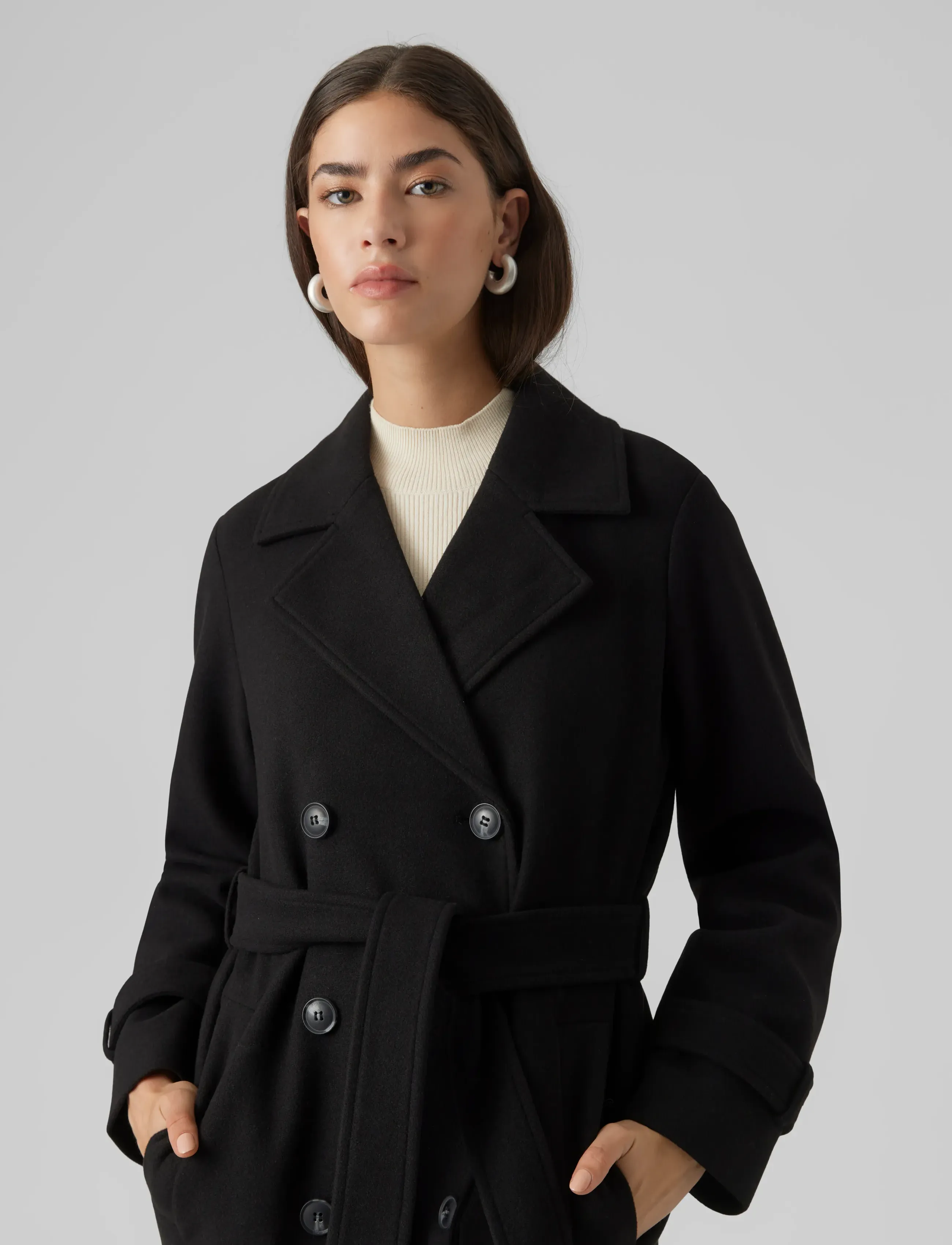 Vero Moda - VMFORTUNEVEGA LONG TRENCHCOAT GA NOOS - mäntel - black - 4