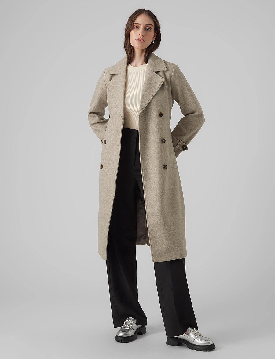 Vero Moda - VMFORTUNEVEGA LONG TRENCHCOAT GA NOOS - mäntel - silver mink - 3