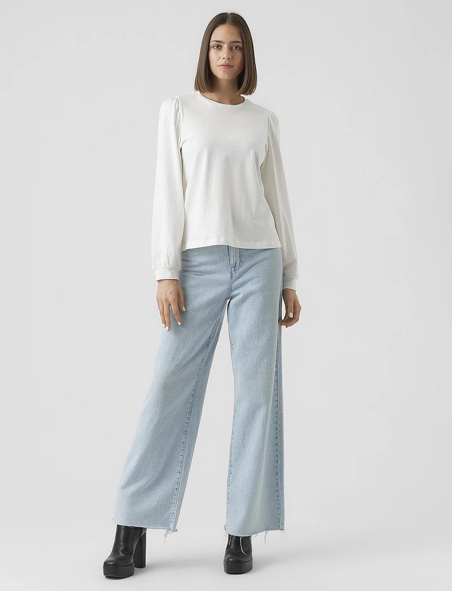 Vero Moda - VMKERRY LS O-NECK TOP VMA NOOS - pullover - snow white - 4