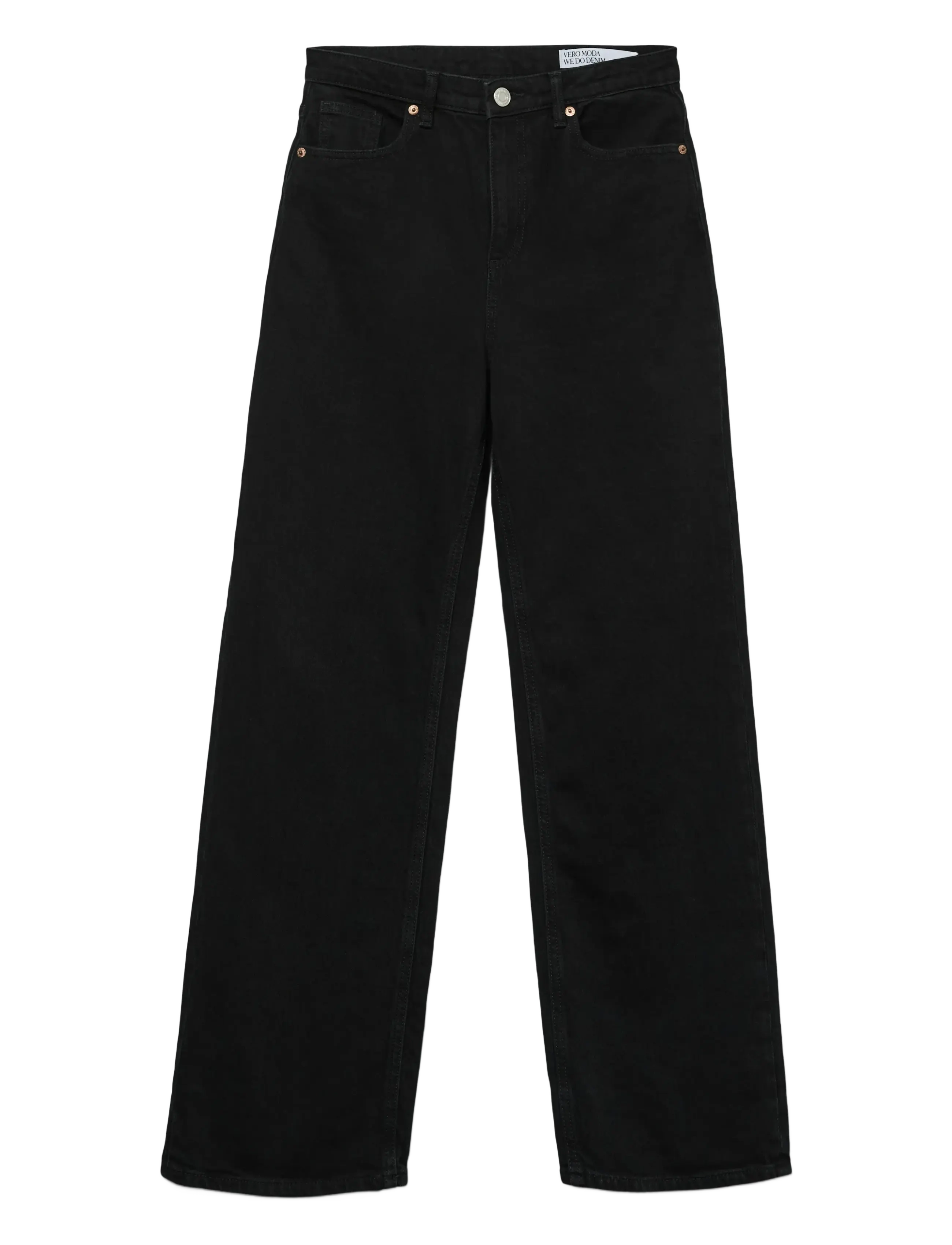 Vero Moda - VMTESSA HR WIDE JEANS RA118 GA NOOS - hosen mit weitem bein - black - 1