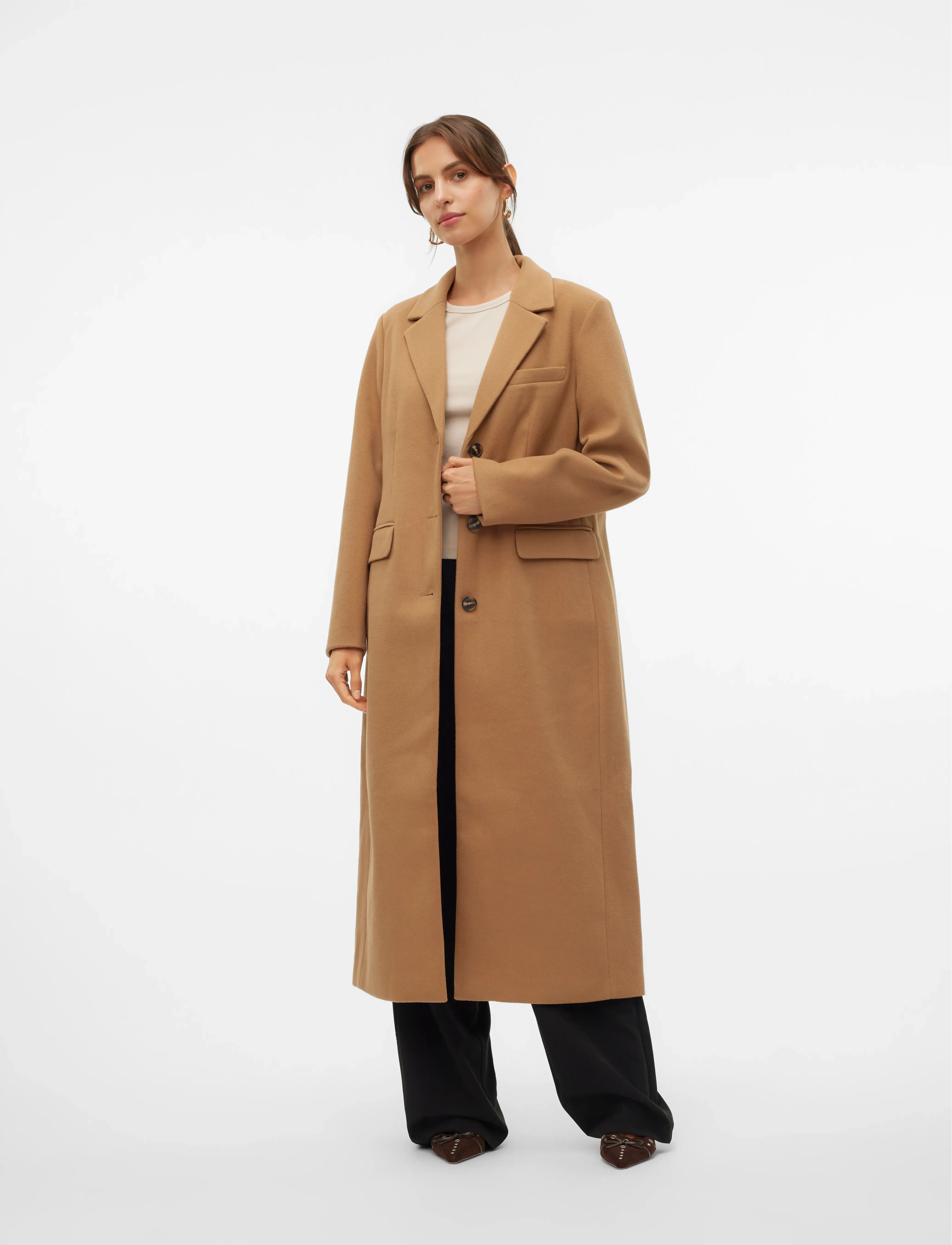 Vero Moda - VMVINCEMILAN LONG COAT GA BOO - overtøj - tigers eye - 4